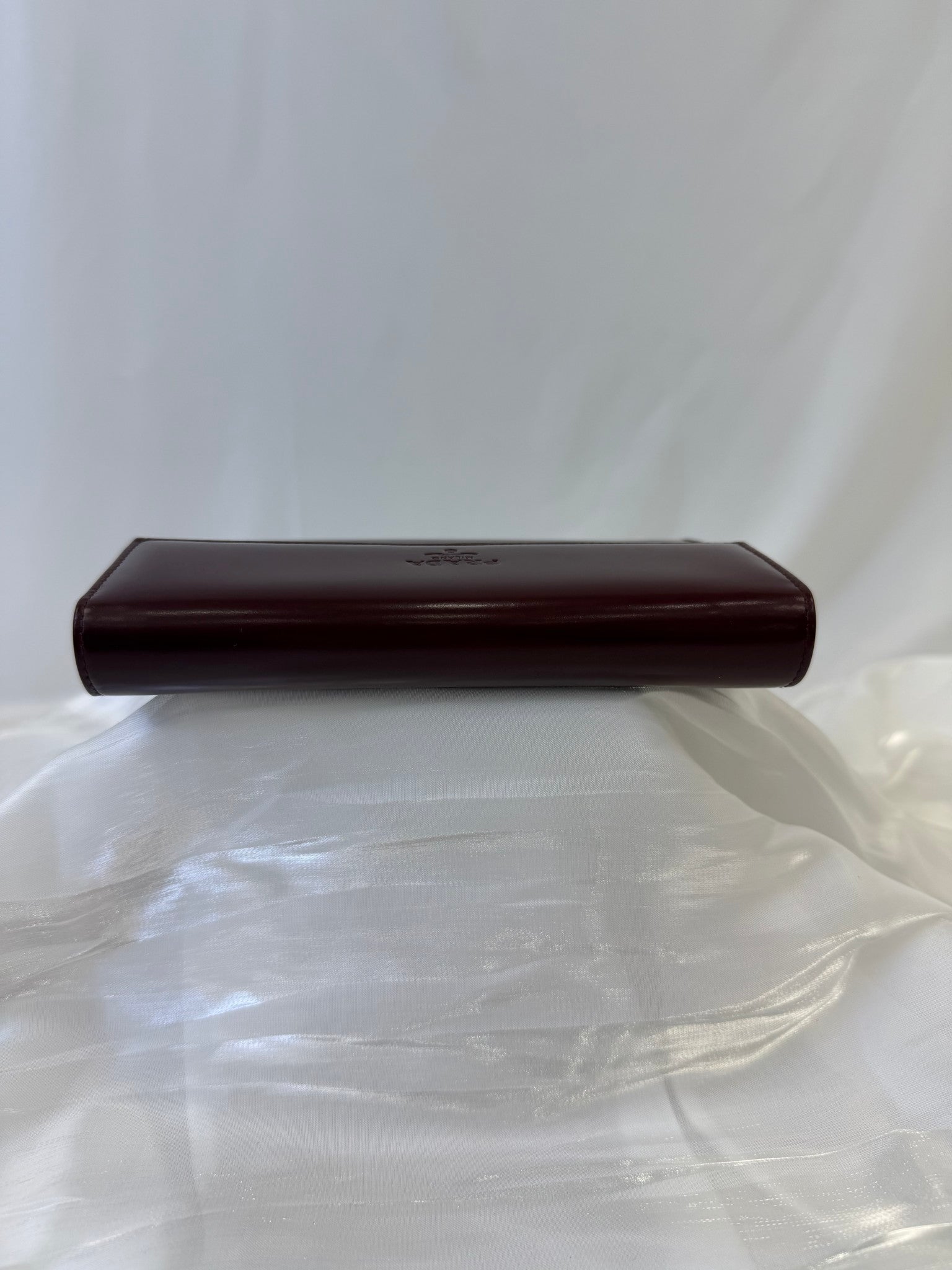 Prada Burgundy Patent Leather Compact Wallet
