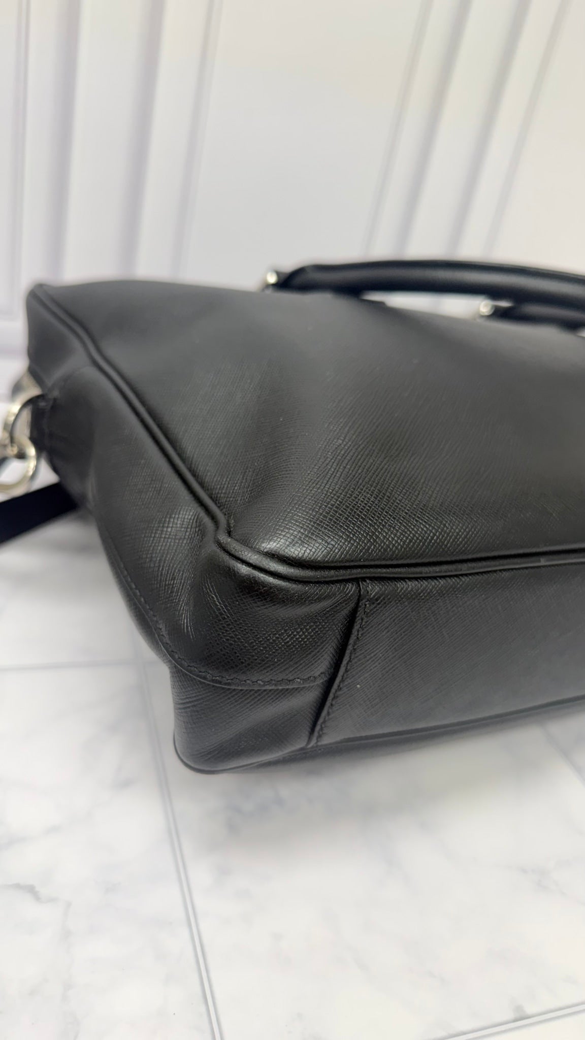 Prada Black Saffiano Leather Briefcase