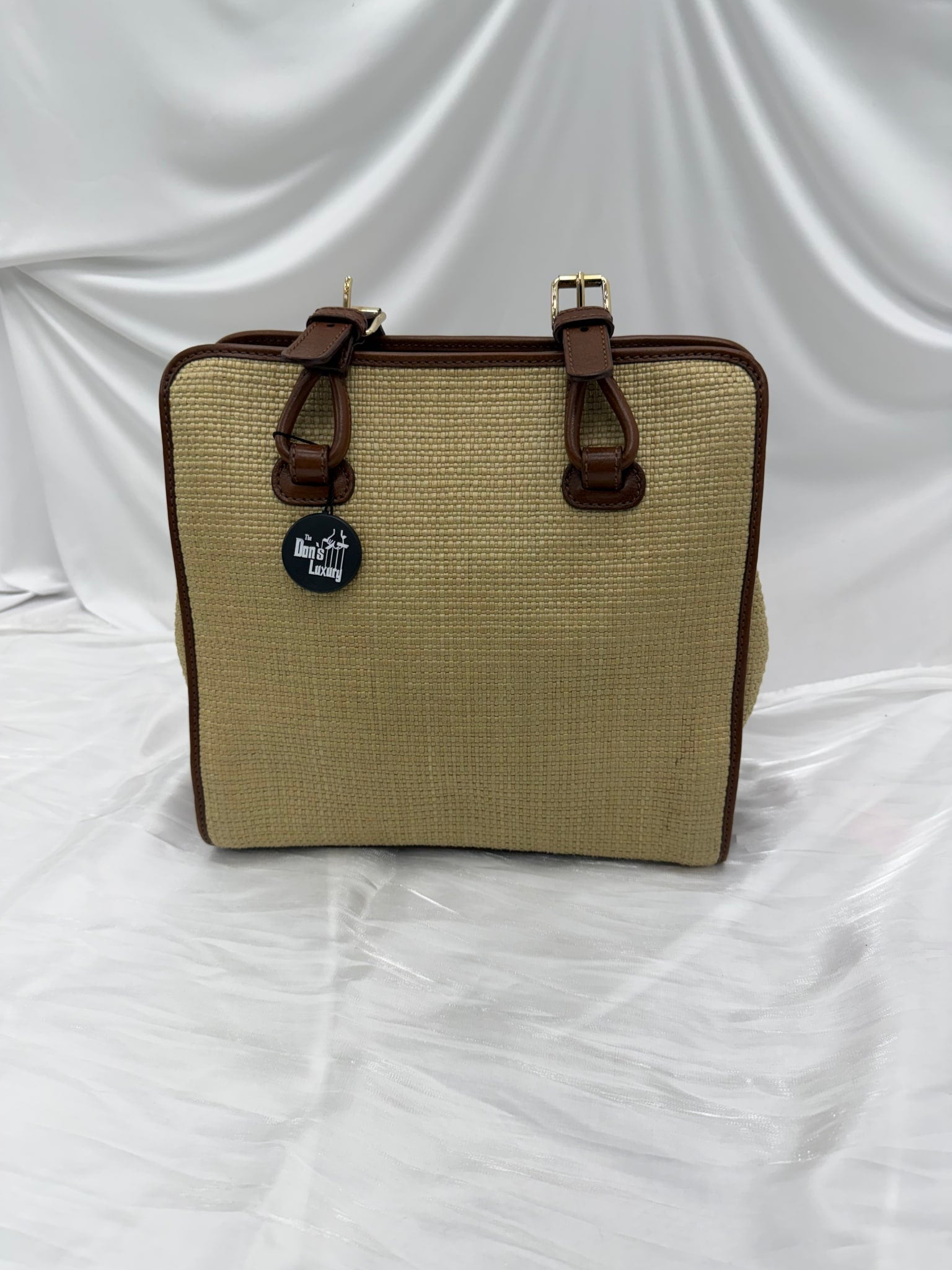 Celine Raffia & Leather Handbag