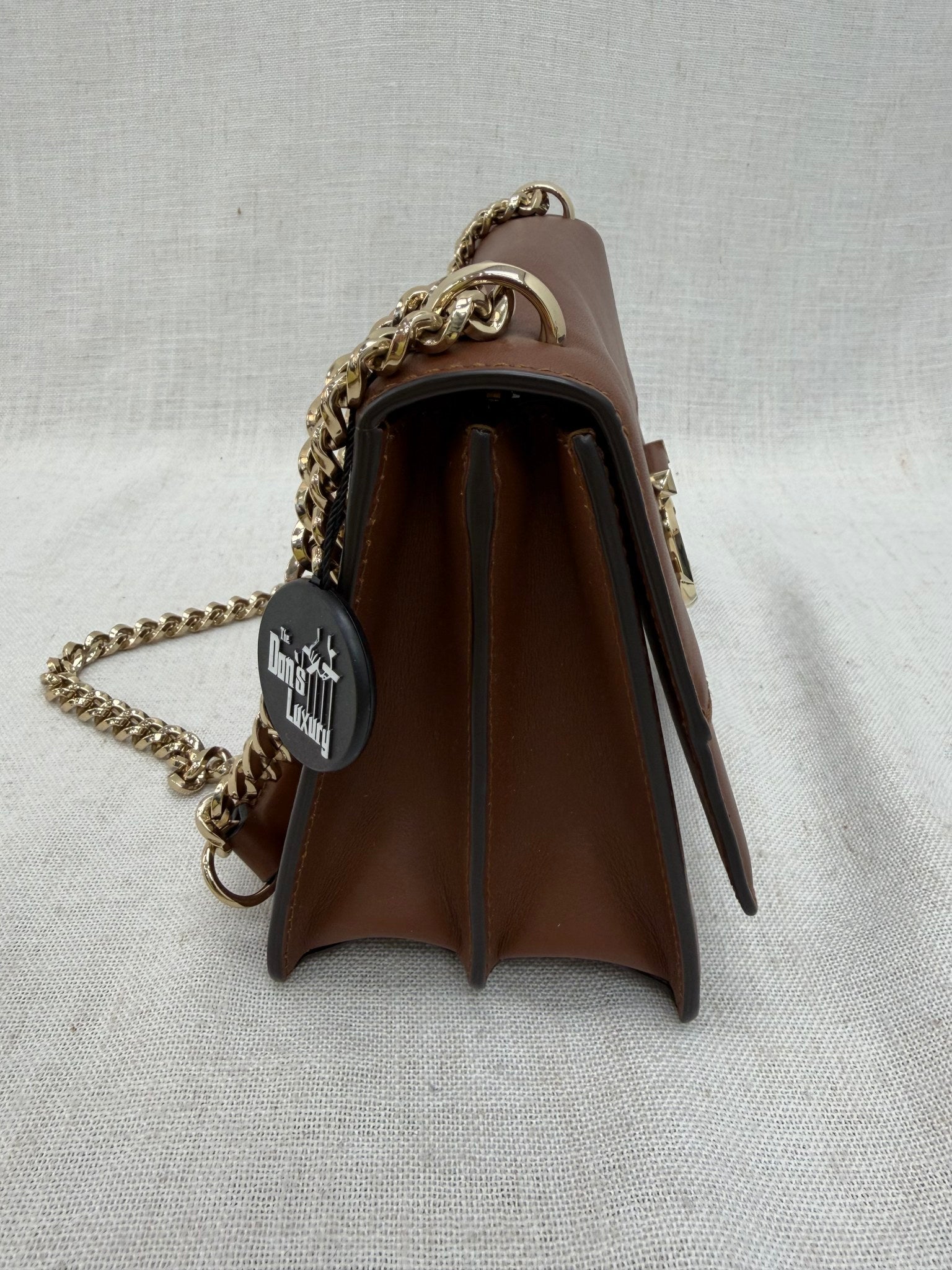 Jimmy Choo Brown Leather Chain Shoulder Bag