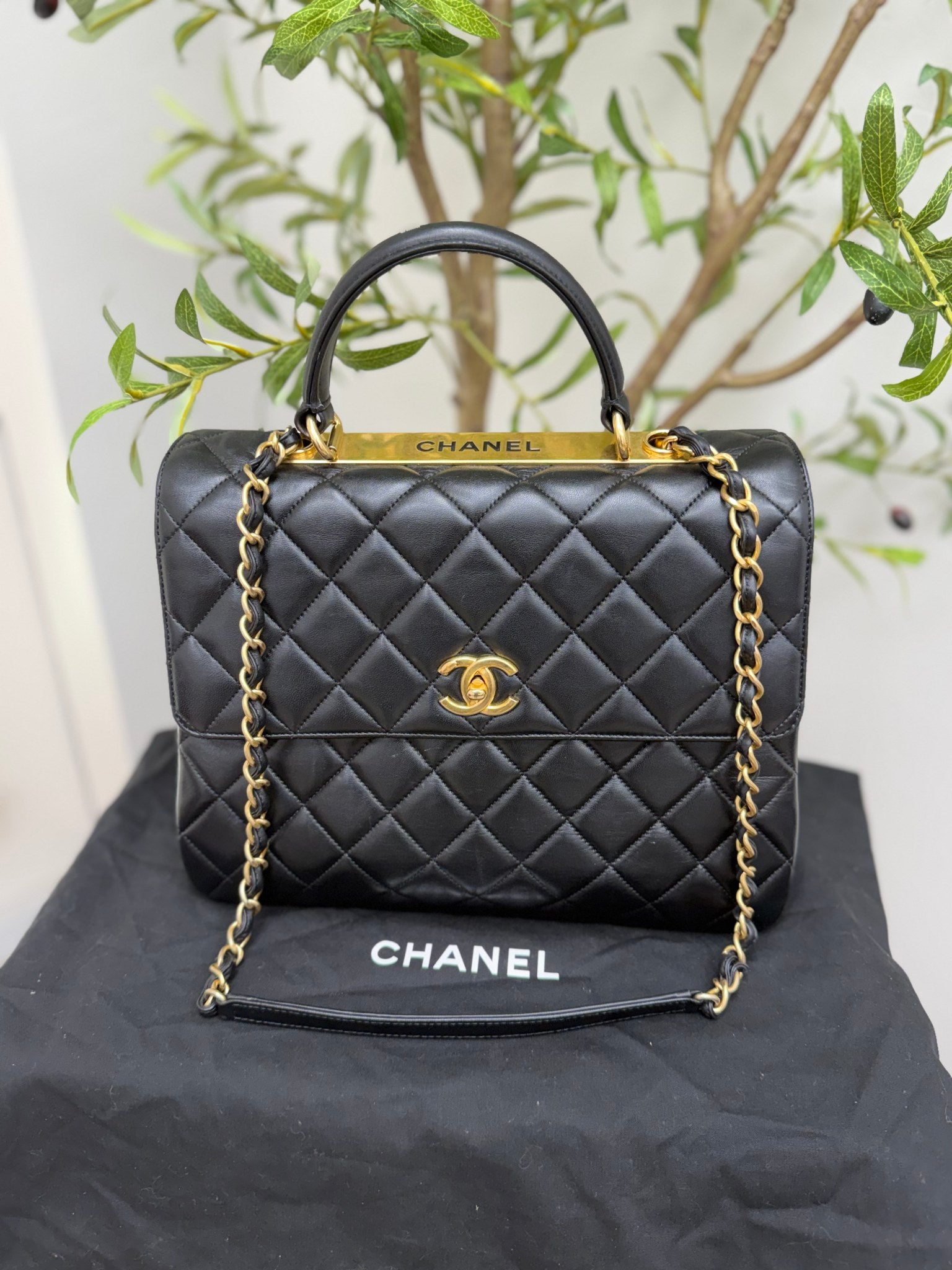 Chanel Black Quilted Calfskin Large Trendy CC Flap Bag