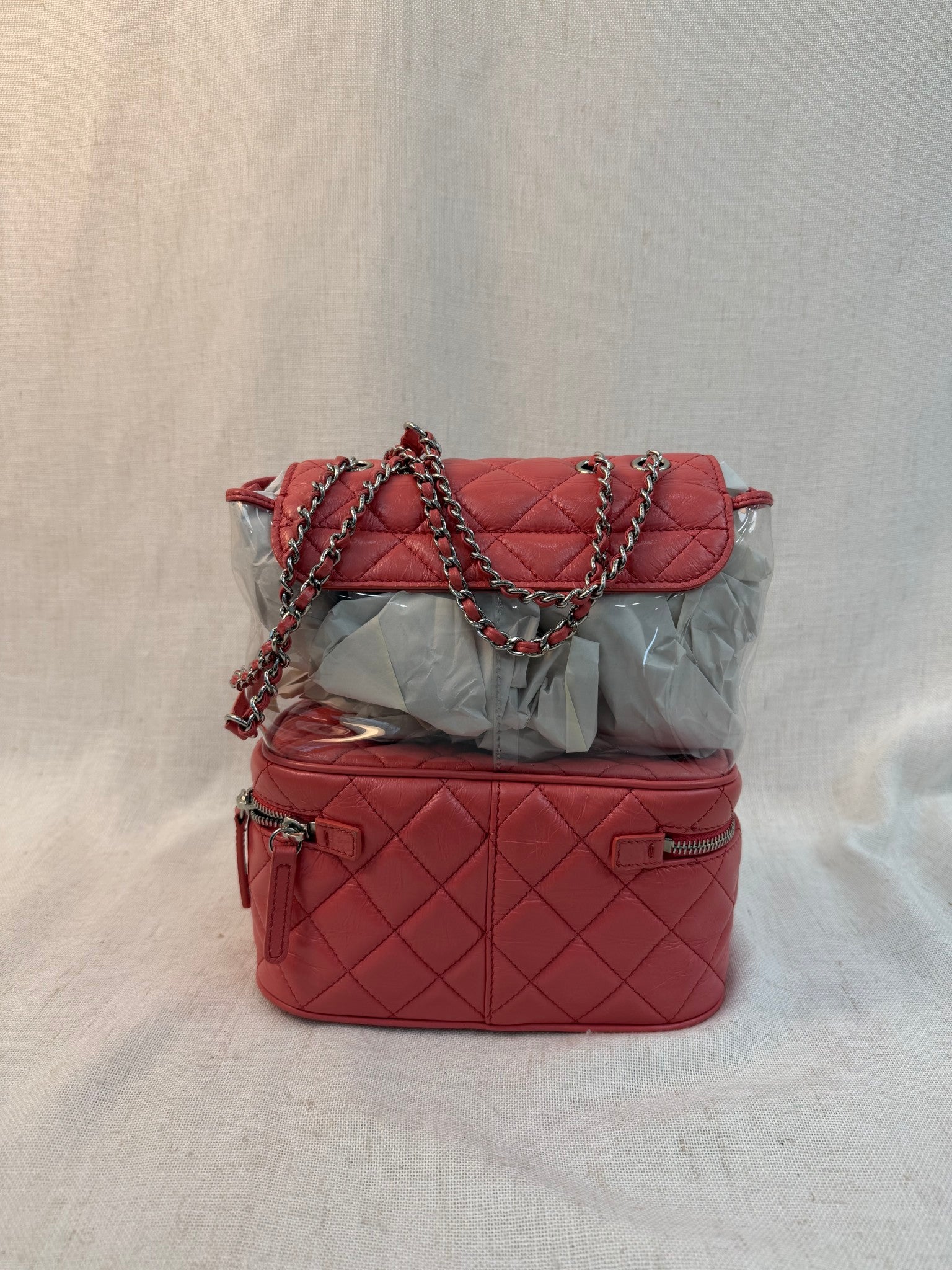 Chanel Pink Quilted Calfskin Shoulder PVC Bag