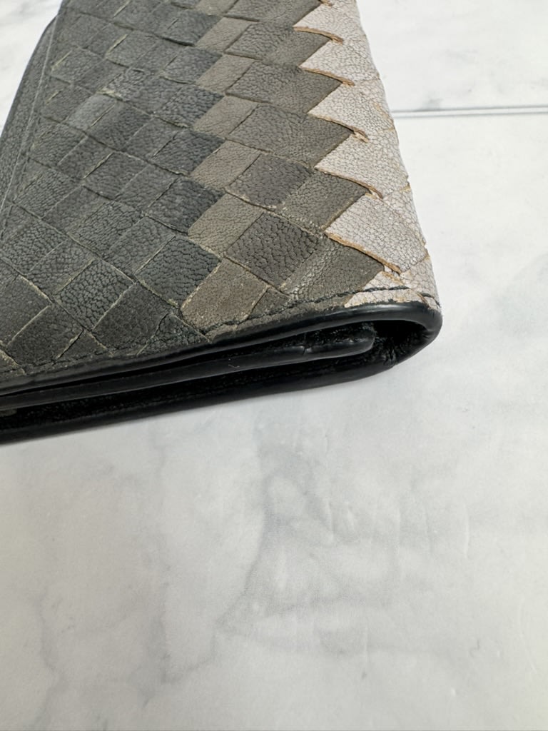 Bottega Veneta Tricolor Intrecciato Leather Card Case