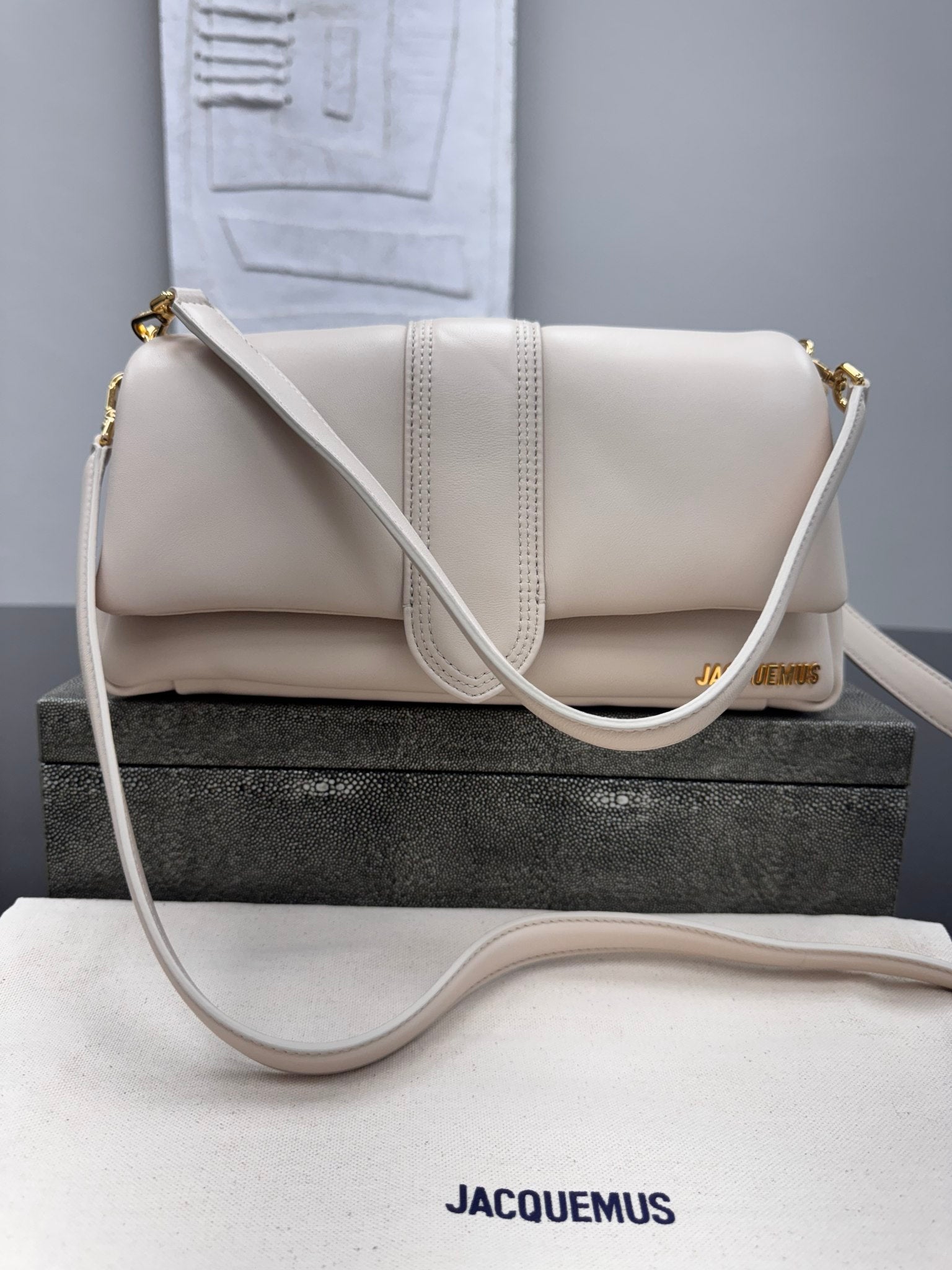 LIKE NEW - Jacques Beige Padded Shoulder Bag