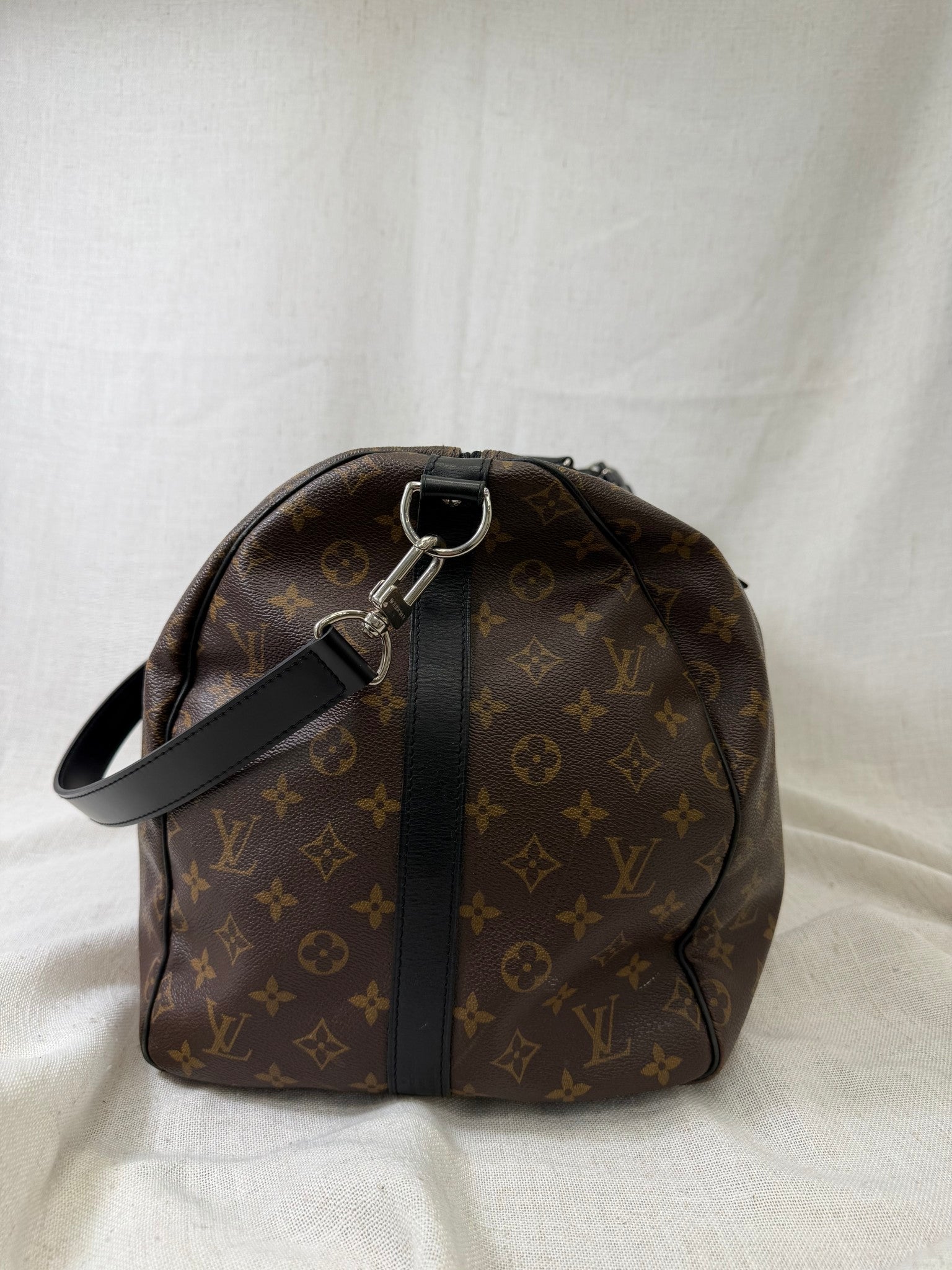 Louis Vuitton Monogram Macassar Keepall Bandouliere 55 Duffle Bag