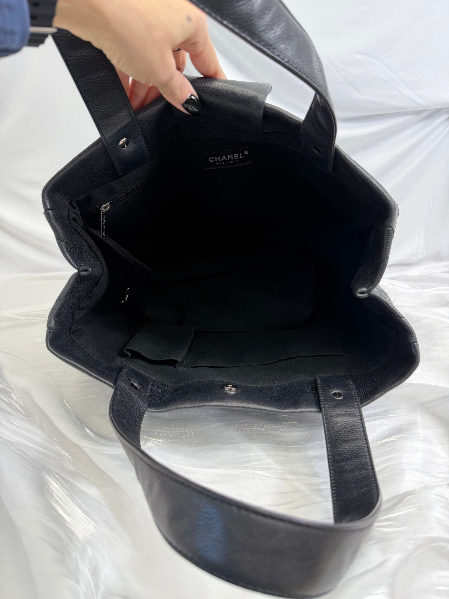 Chanel Black Caviar CC Tote Bag