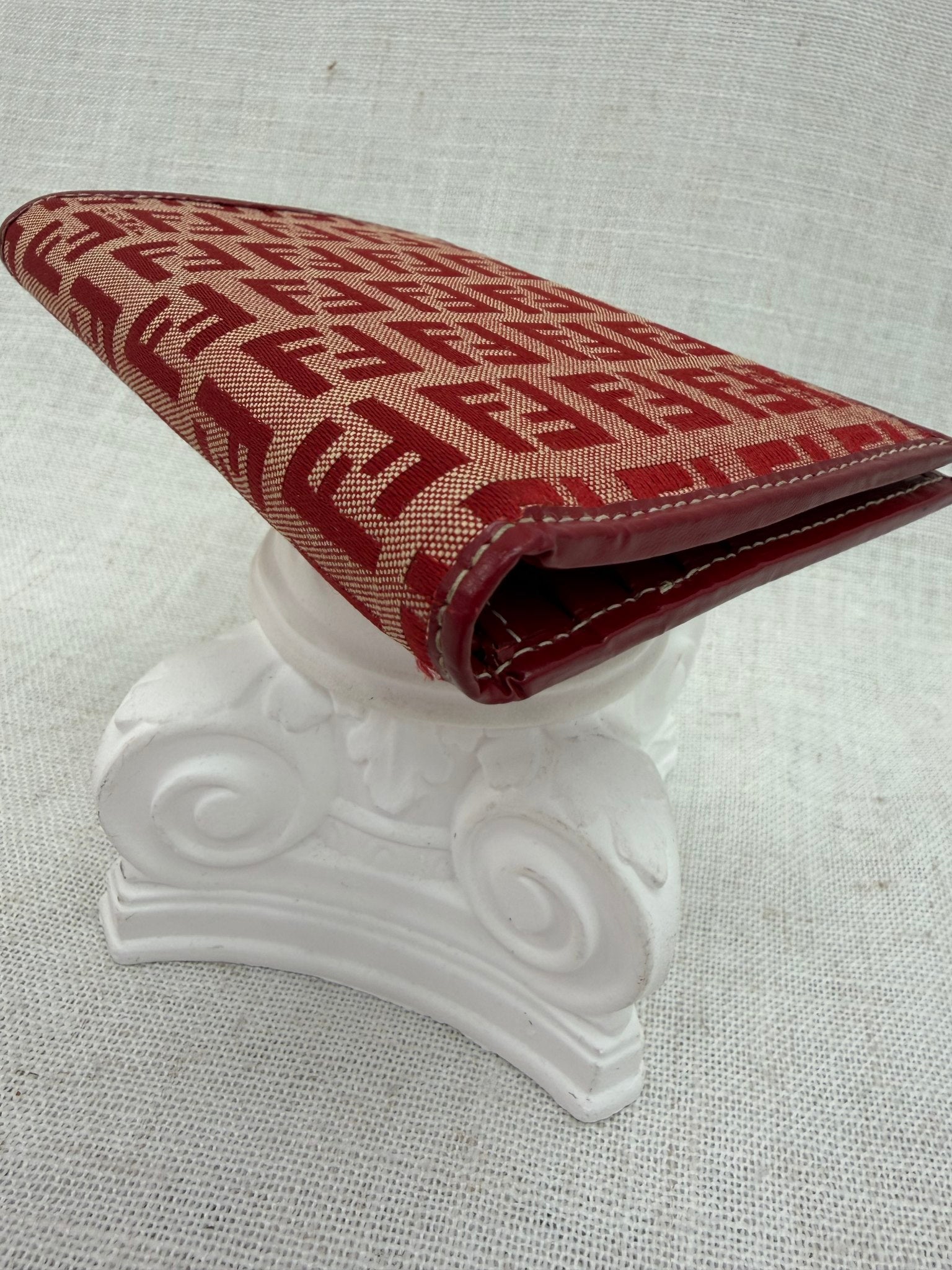 Fendi Red Zucca Canvas Compact Bifold