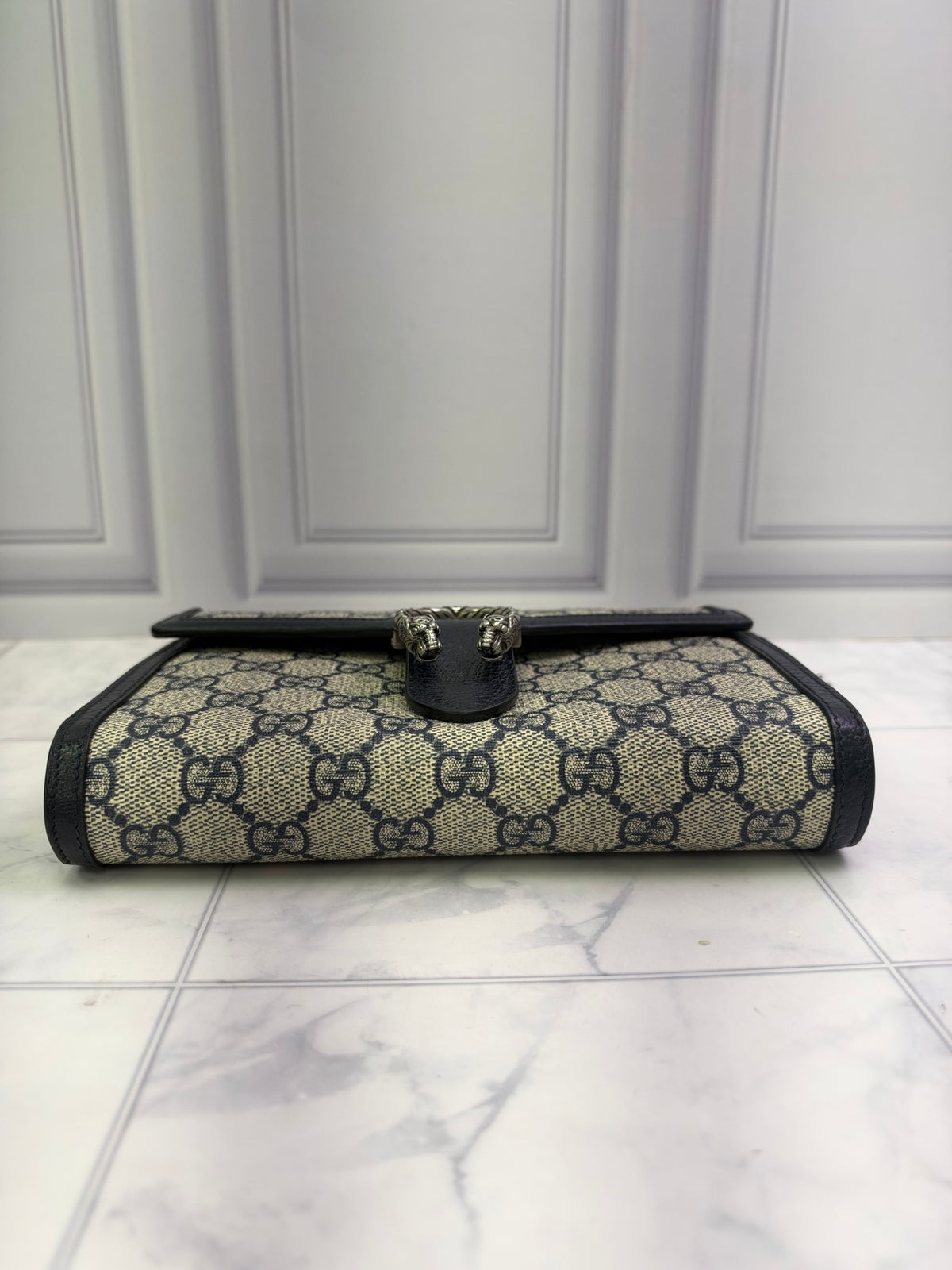 LIKE NEW- Gucci Navy GG Monogram Dionysus Wallet On Chain