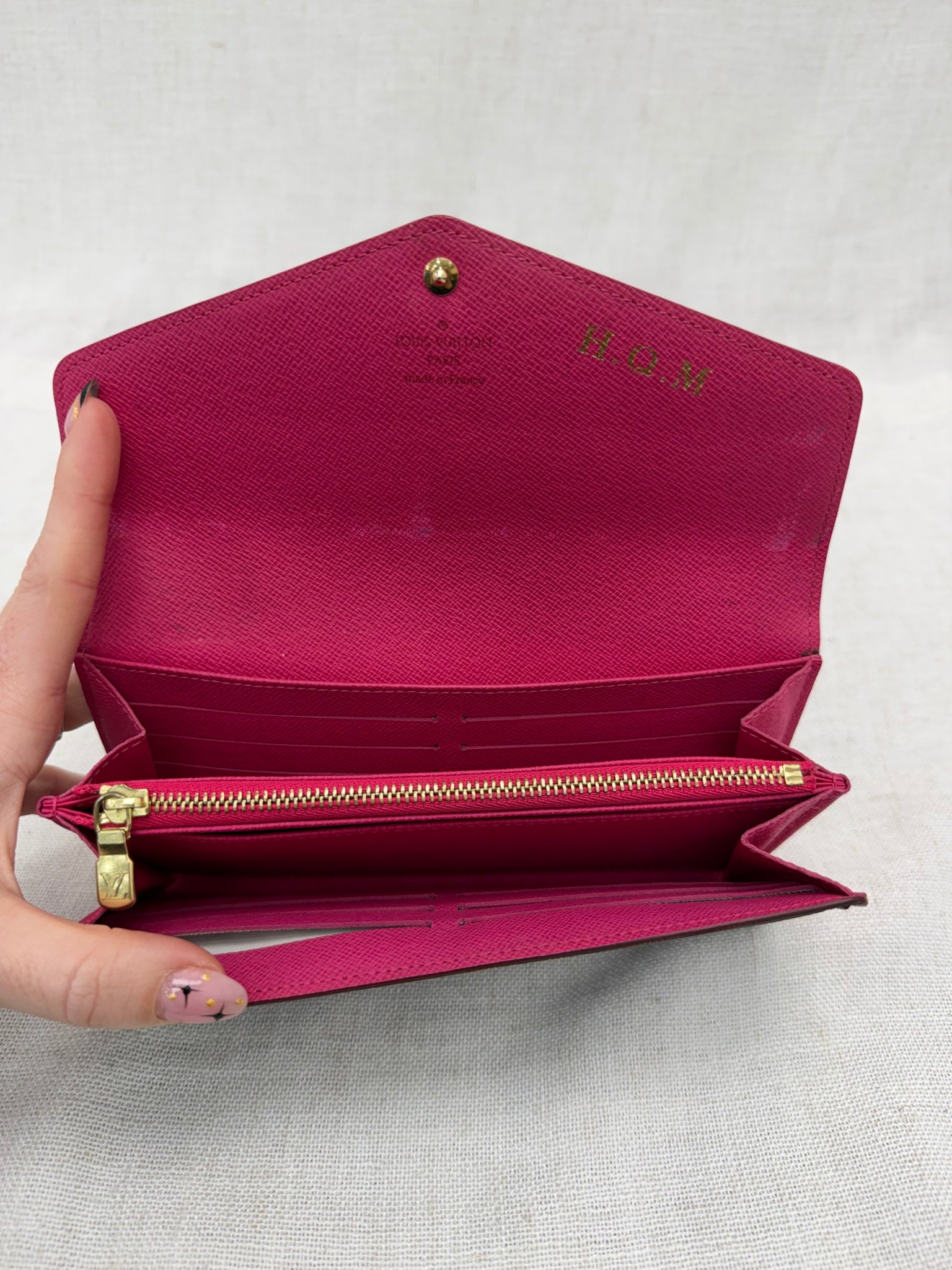 Louis Vuitton Black Multicolor Monogram & Pink Sarah Wallet