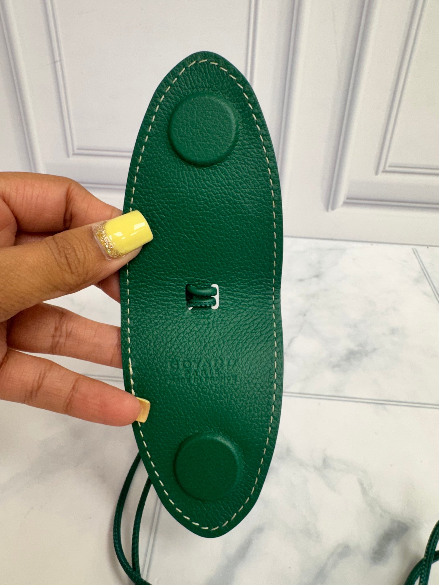 LIKE NEW - Goyard Green Leather Croc Universel Bag Clip Charm