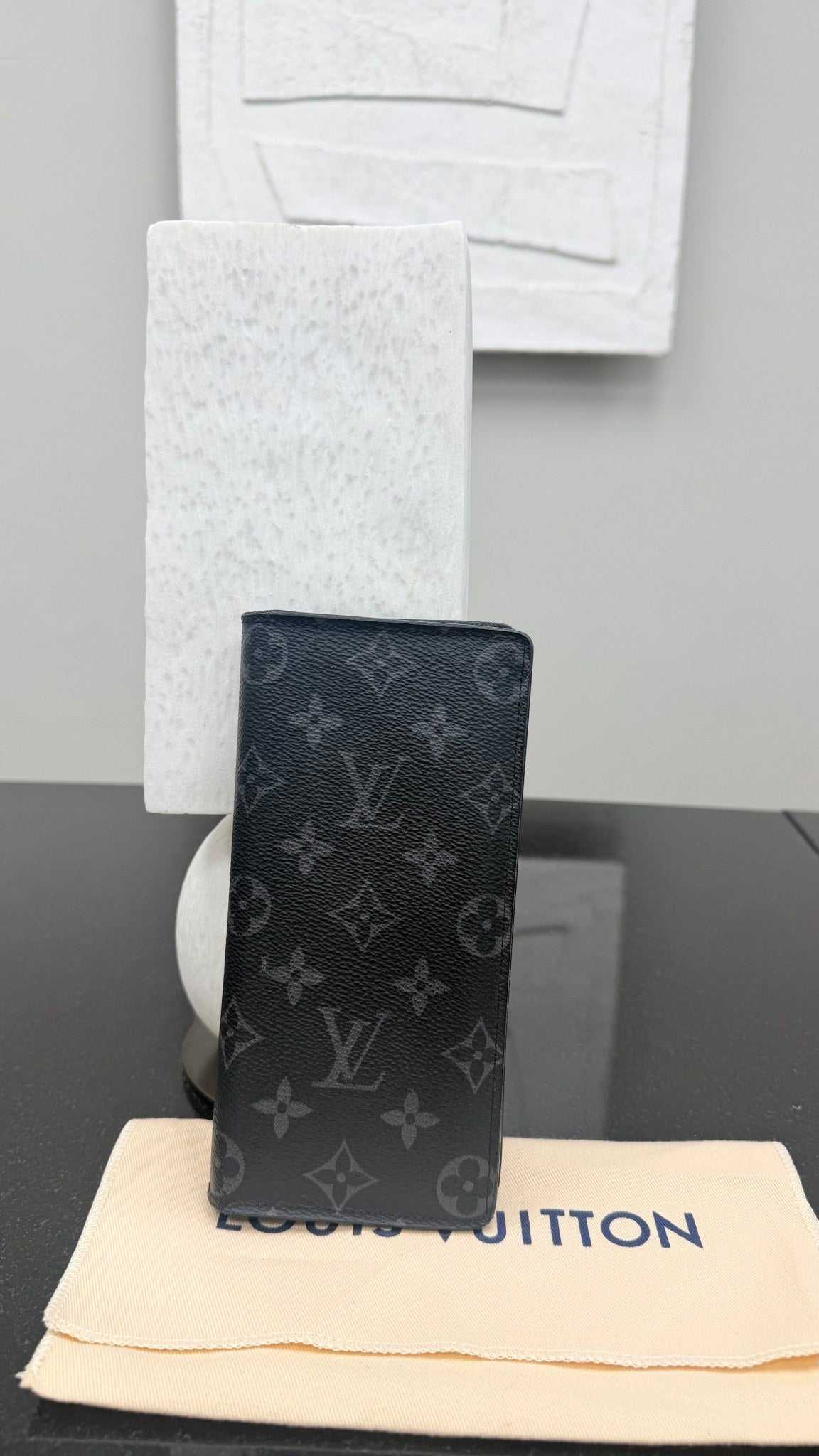 Louis Vuitton Monogram Eclipse Brazza Long Wallet