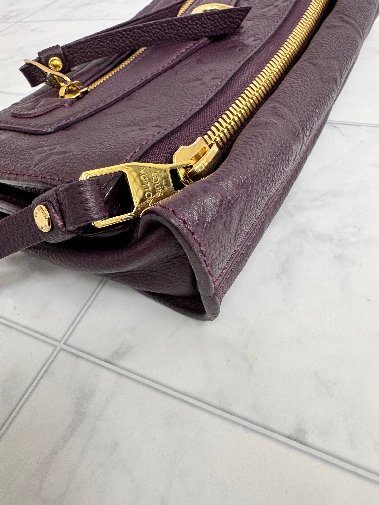 Louis Vuitton Dark Purple Empreinte Leather Monogram Petillante Clutch