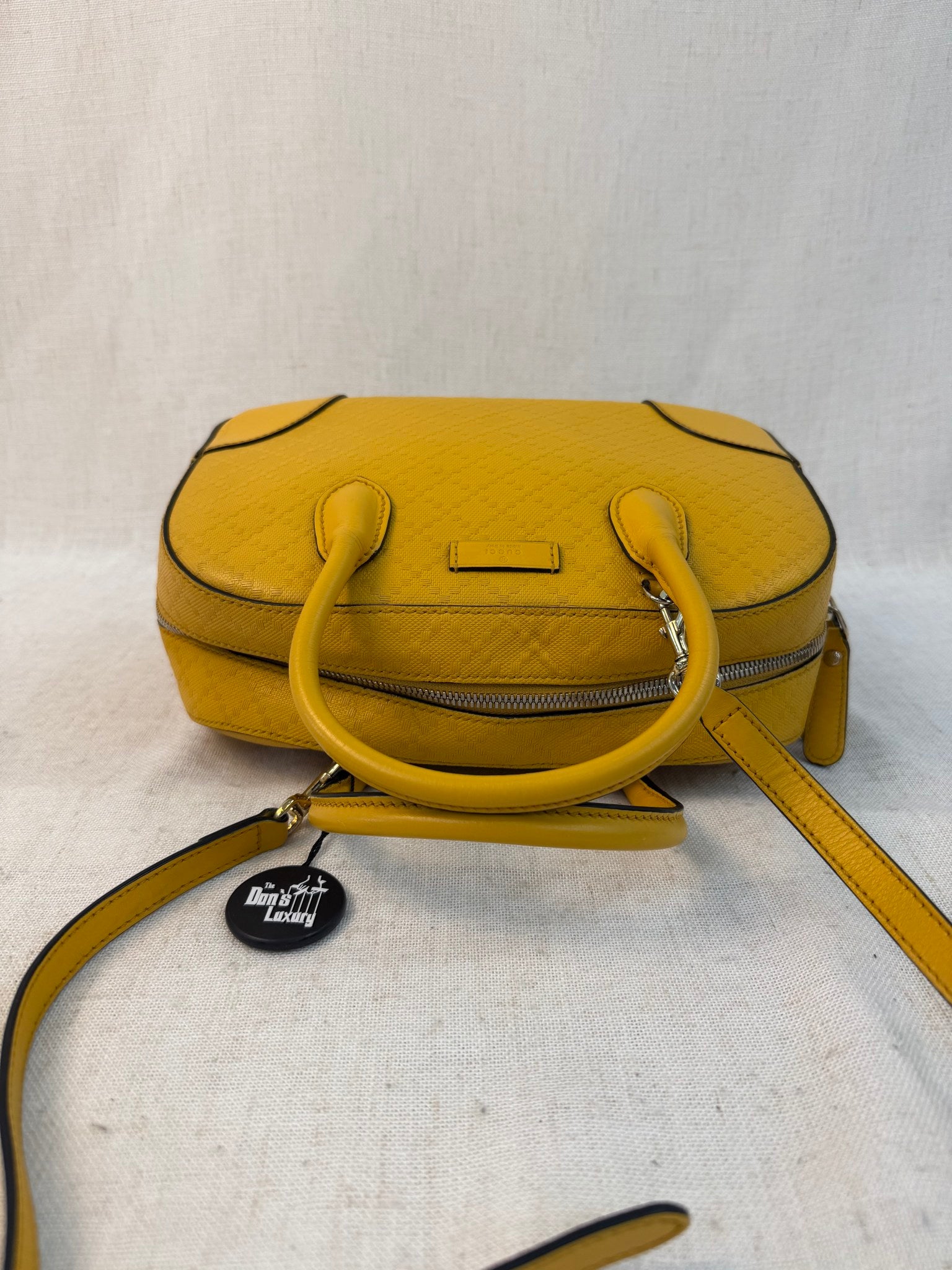 Gucci Yellow Leather Diamante Two Way Bag