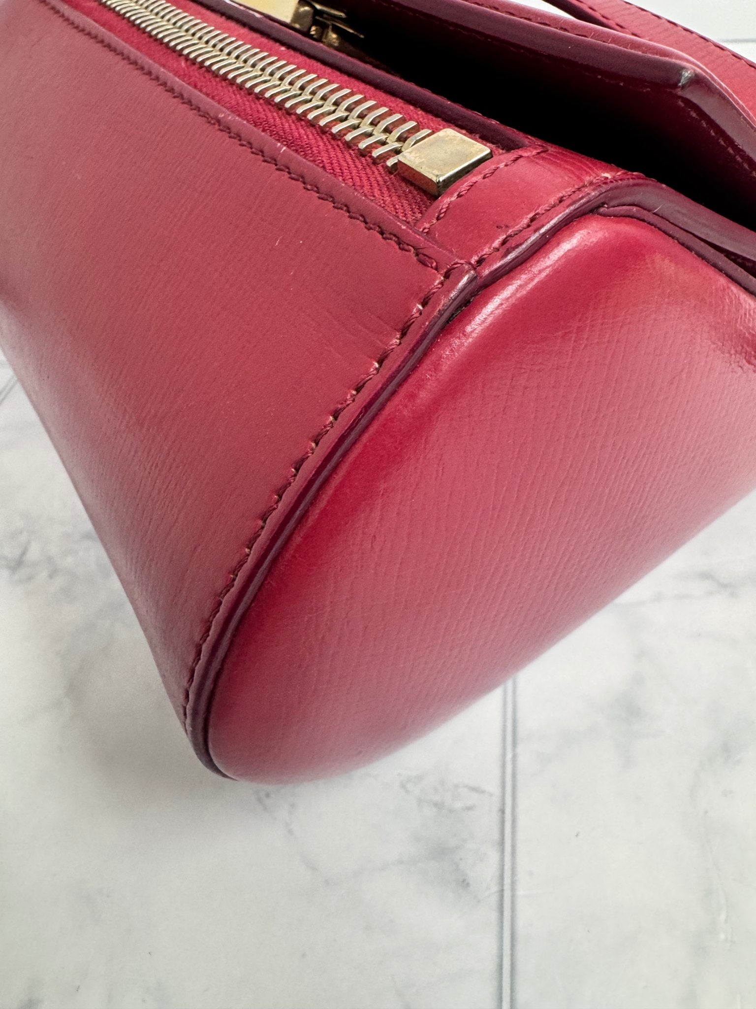 Givenchy Burgundy Leather Pandora Box Mini Crossbody Bag