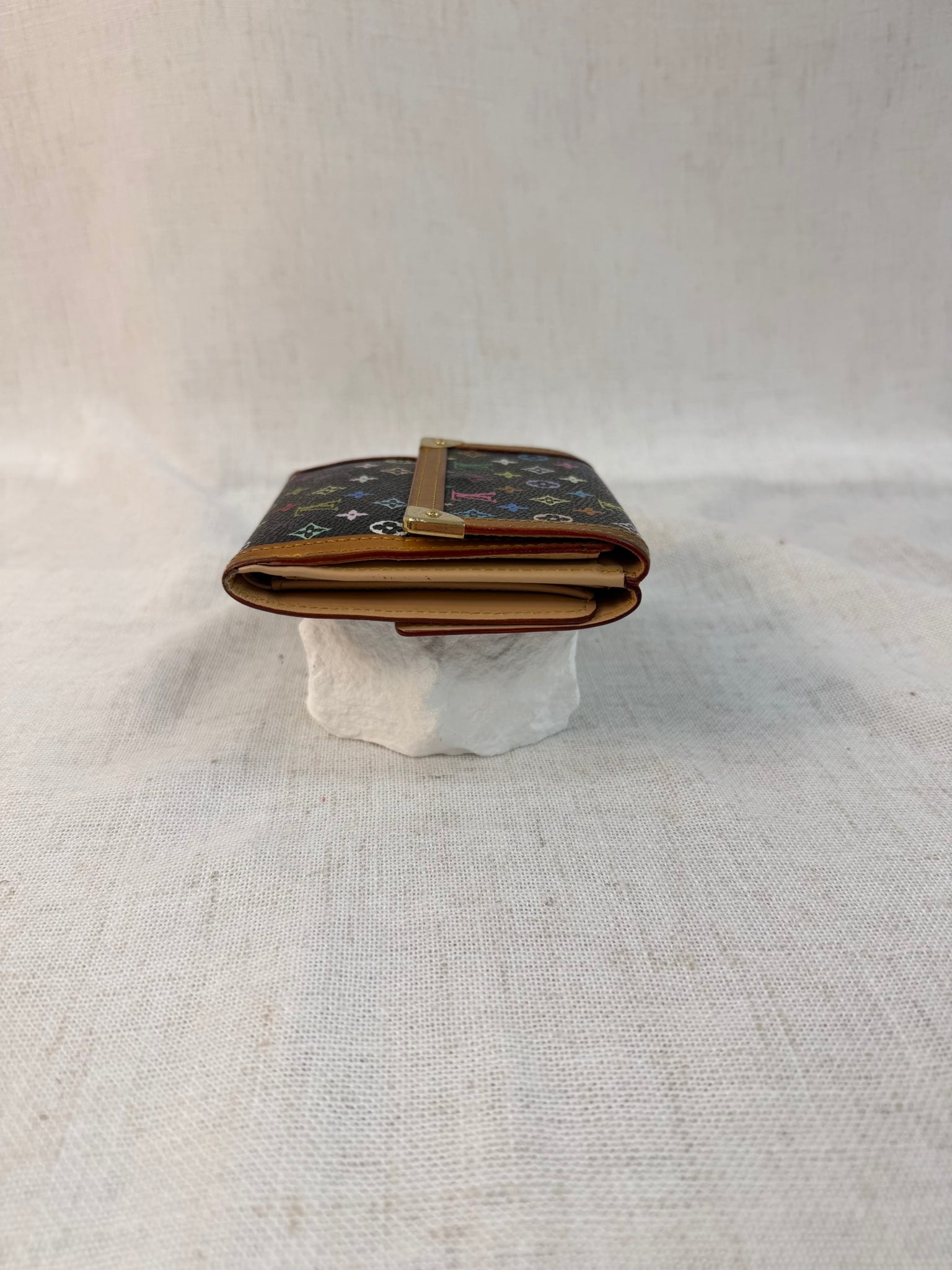 Louis Vuitton Black Multicolor Elise Compact Wallet