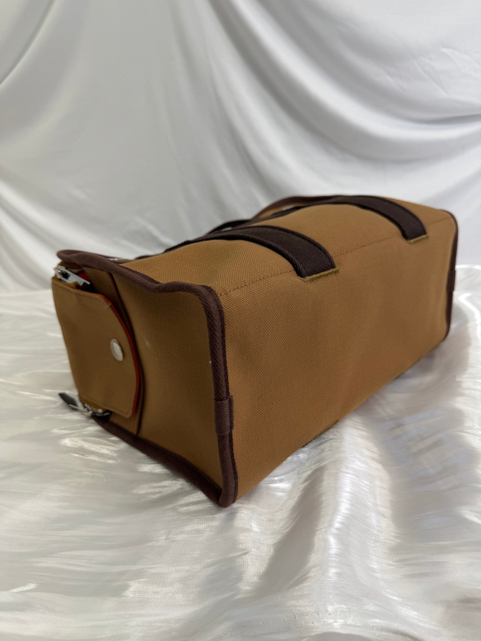 Hermes Brown Canvas Toile Pet Carrier