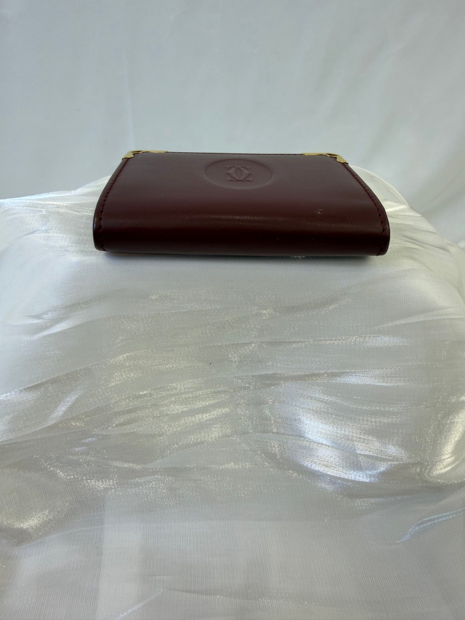 Cartier Bordeaux Leather Must Line Coin Case