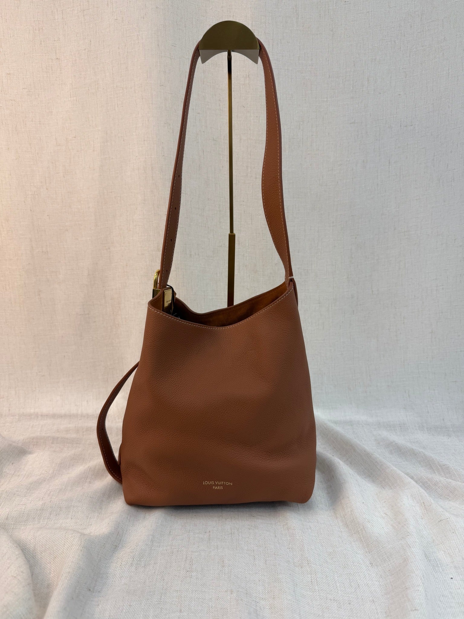 Louis Vuitton Brown Leather Low Key Hobo MM Bag