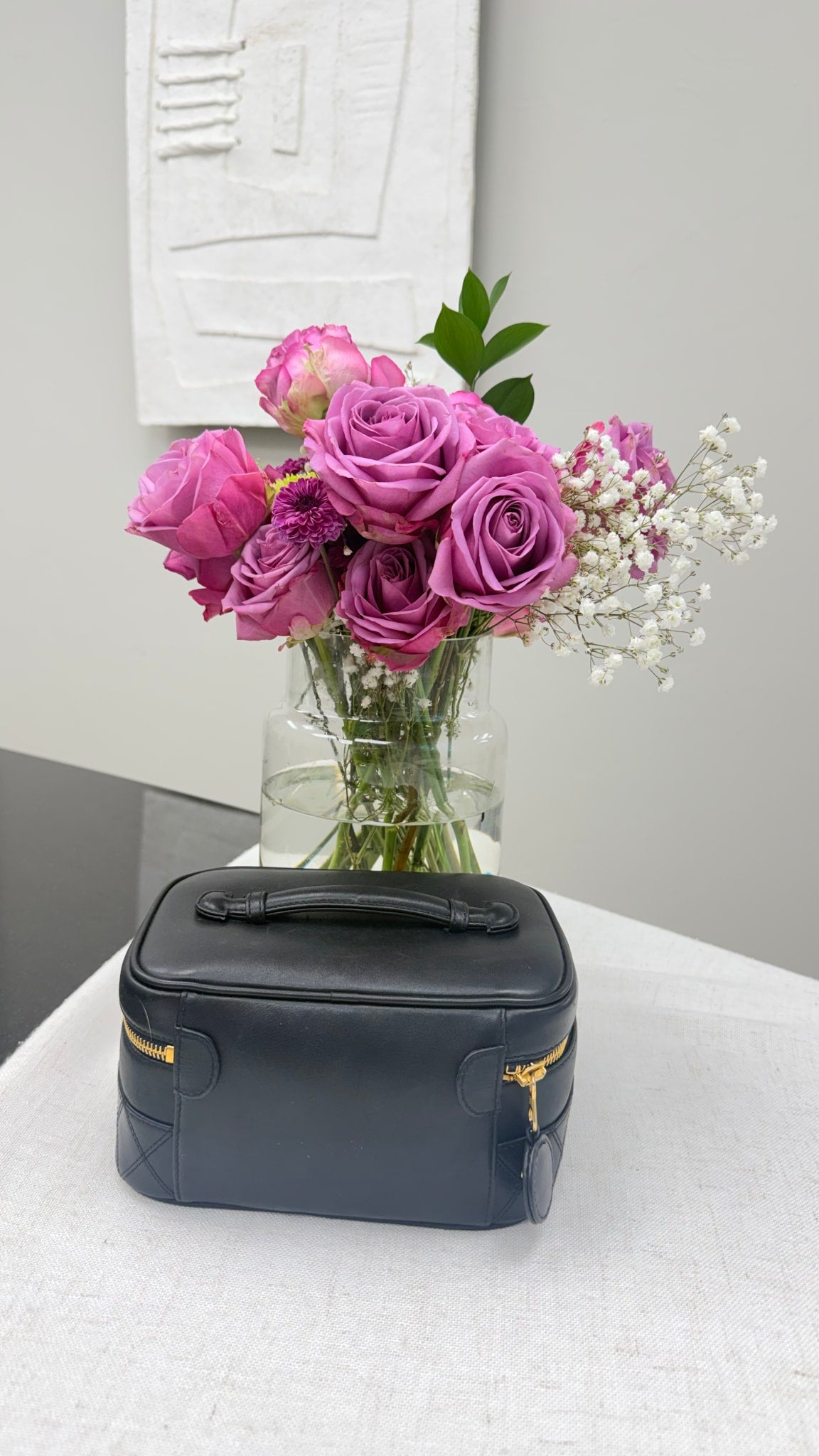 Chanel Vintage Black Lambskin Vanity Case