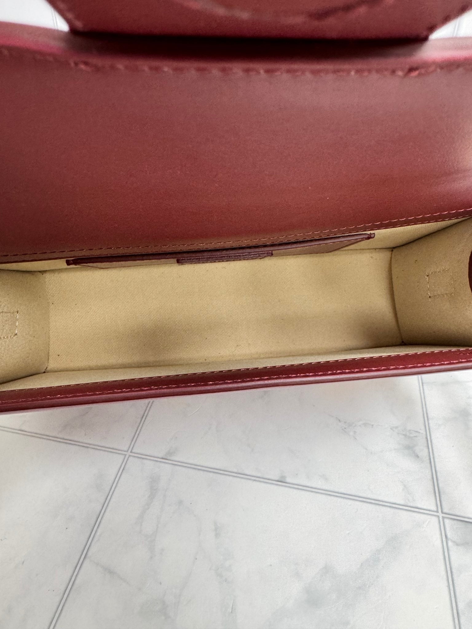 BRAND NEW - Jacquemus Burgundy Leather Le Grand Bambino Handbag 2Way Handbag