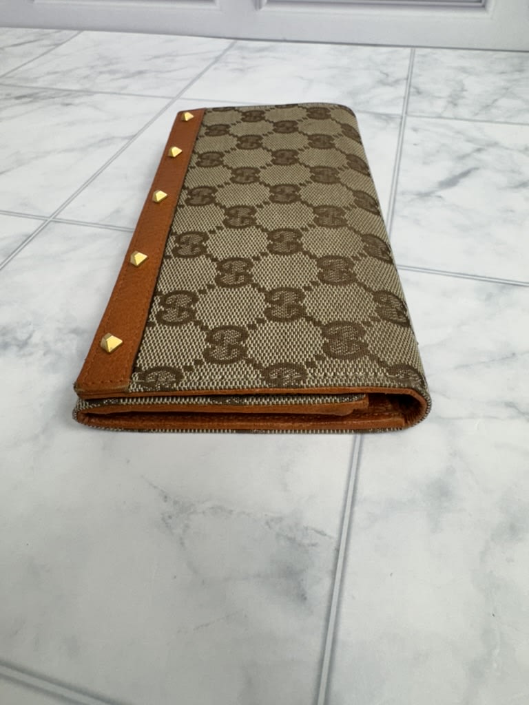Gucci GG Supreme Canvas Studded Long Wallet