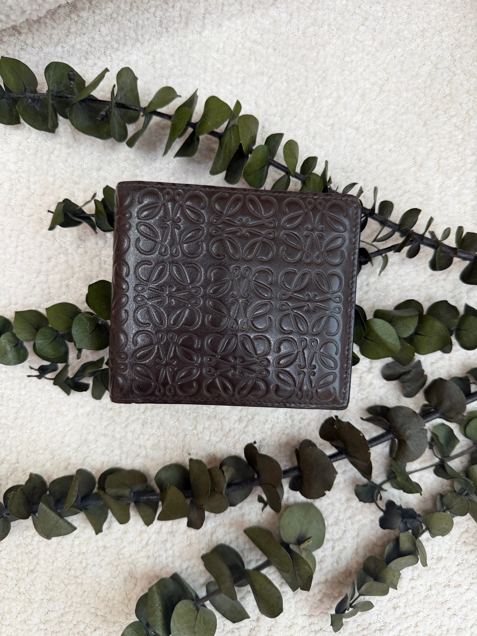 Loewe Brown Leather Anagram Bifold