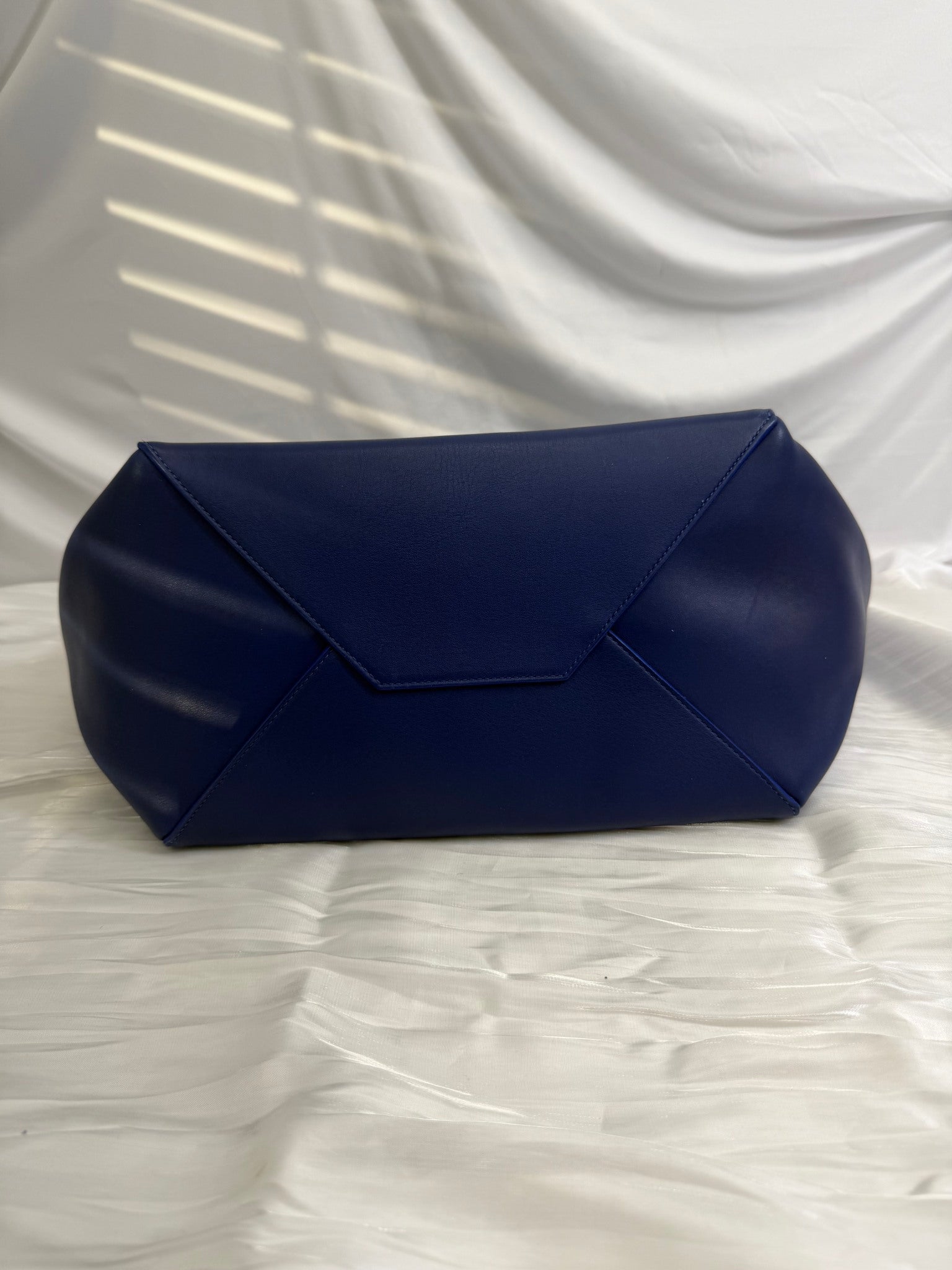 Celine Blue Leather Cabas Phantom Tote Bag