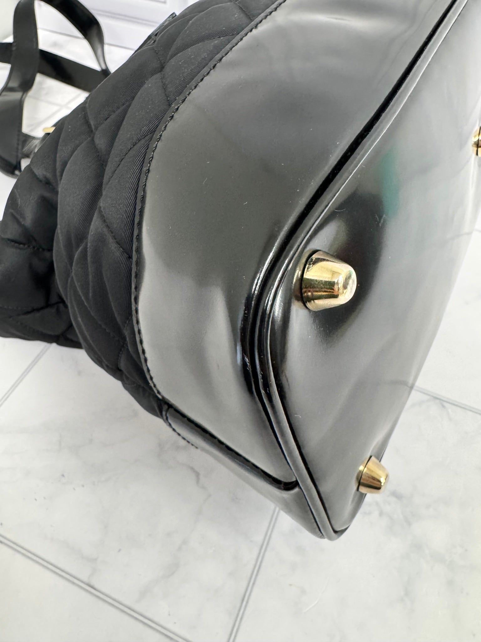 Burberry Black Quilted Nylon Manor Tote Bag