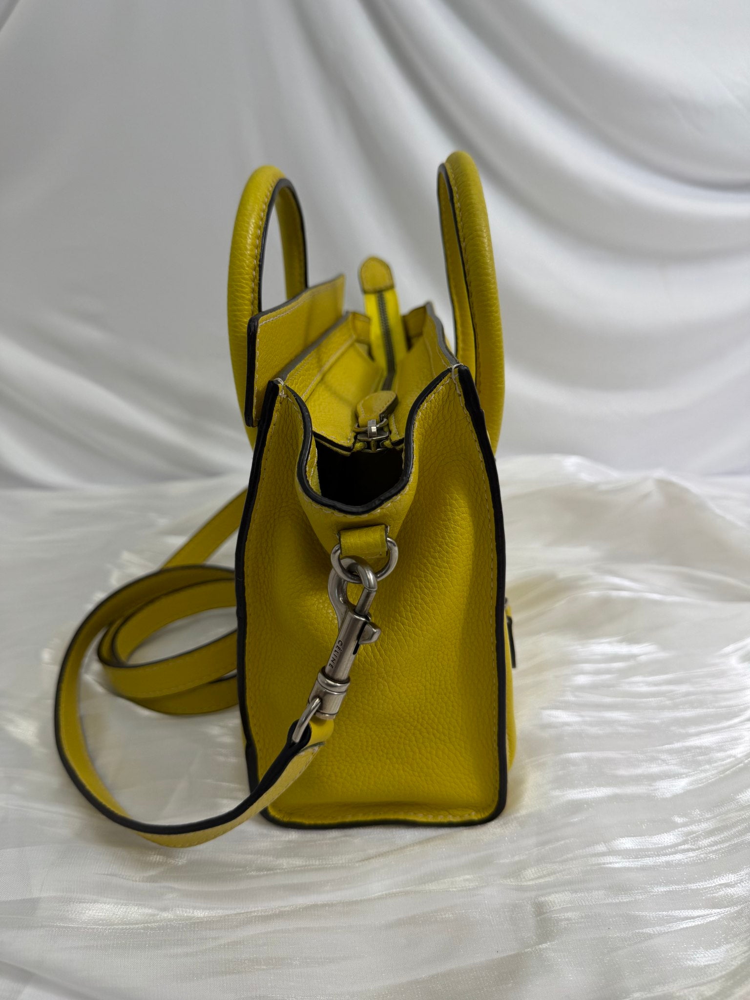 Celine Yellow Leather Nano Luggage Tote