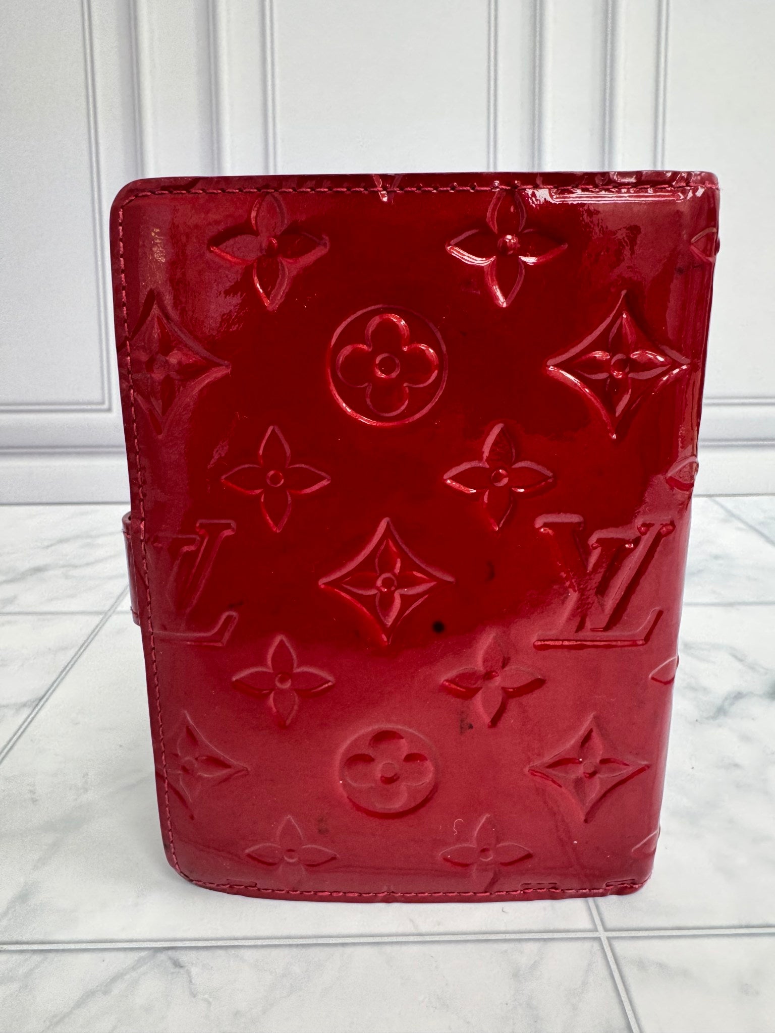 Louis Vuitton Red Vernis Monogram Agenda PM