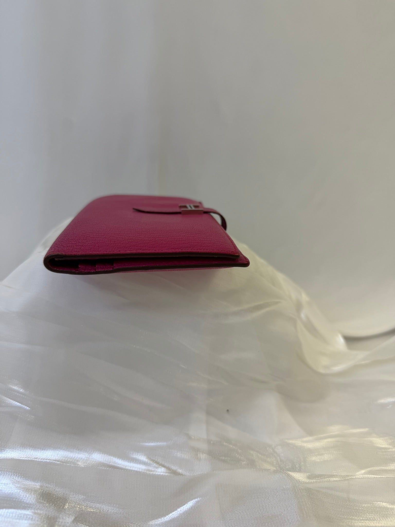 Hermes Pink Leather Bearn Wallet