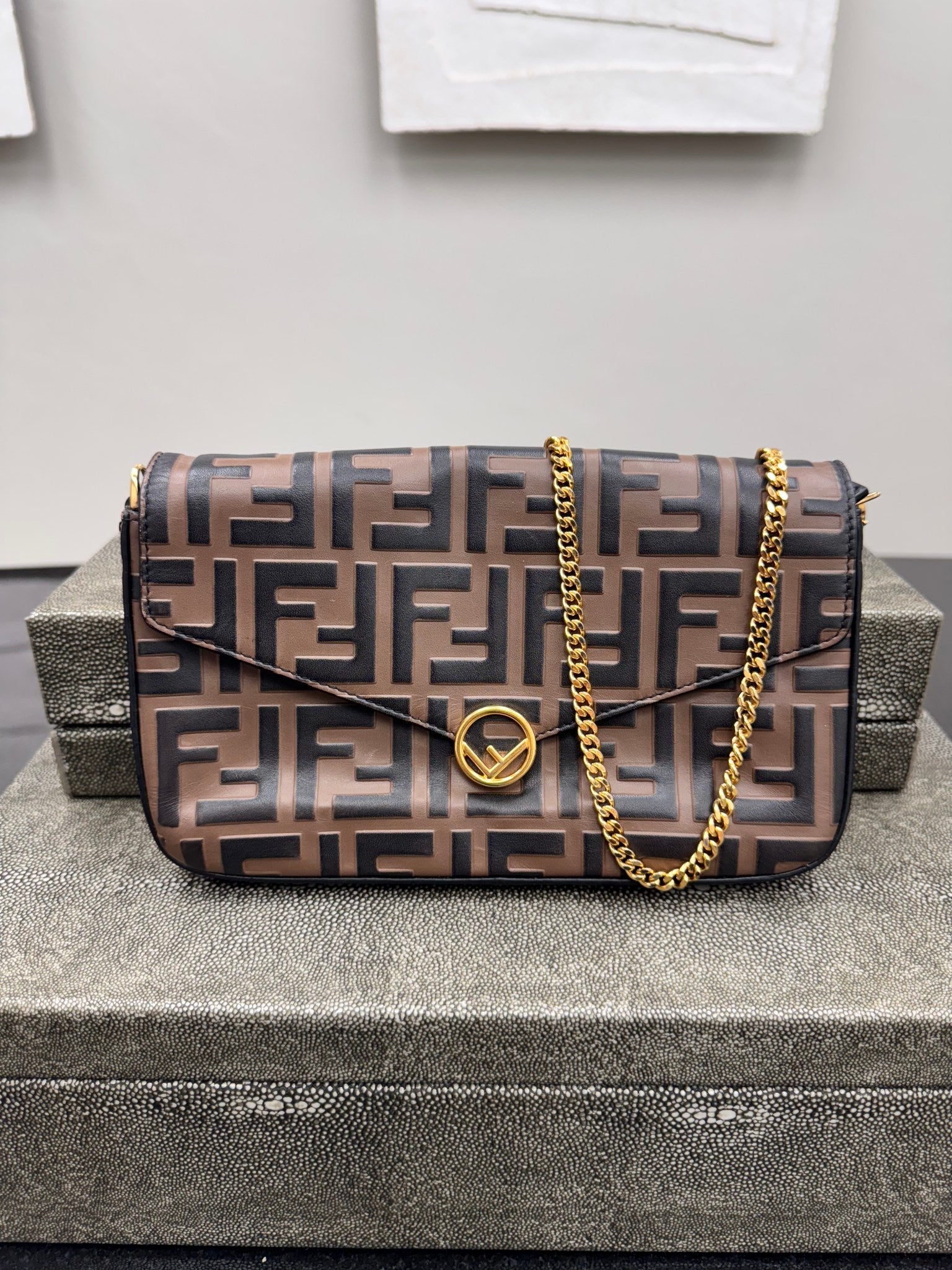 Fendi Brown Zucca F Is Fendi Wallet On A Chain