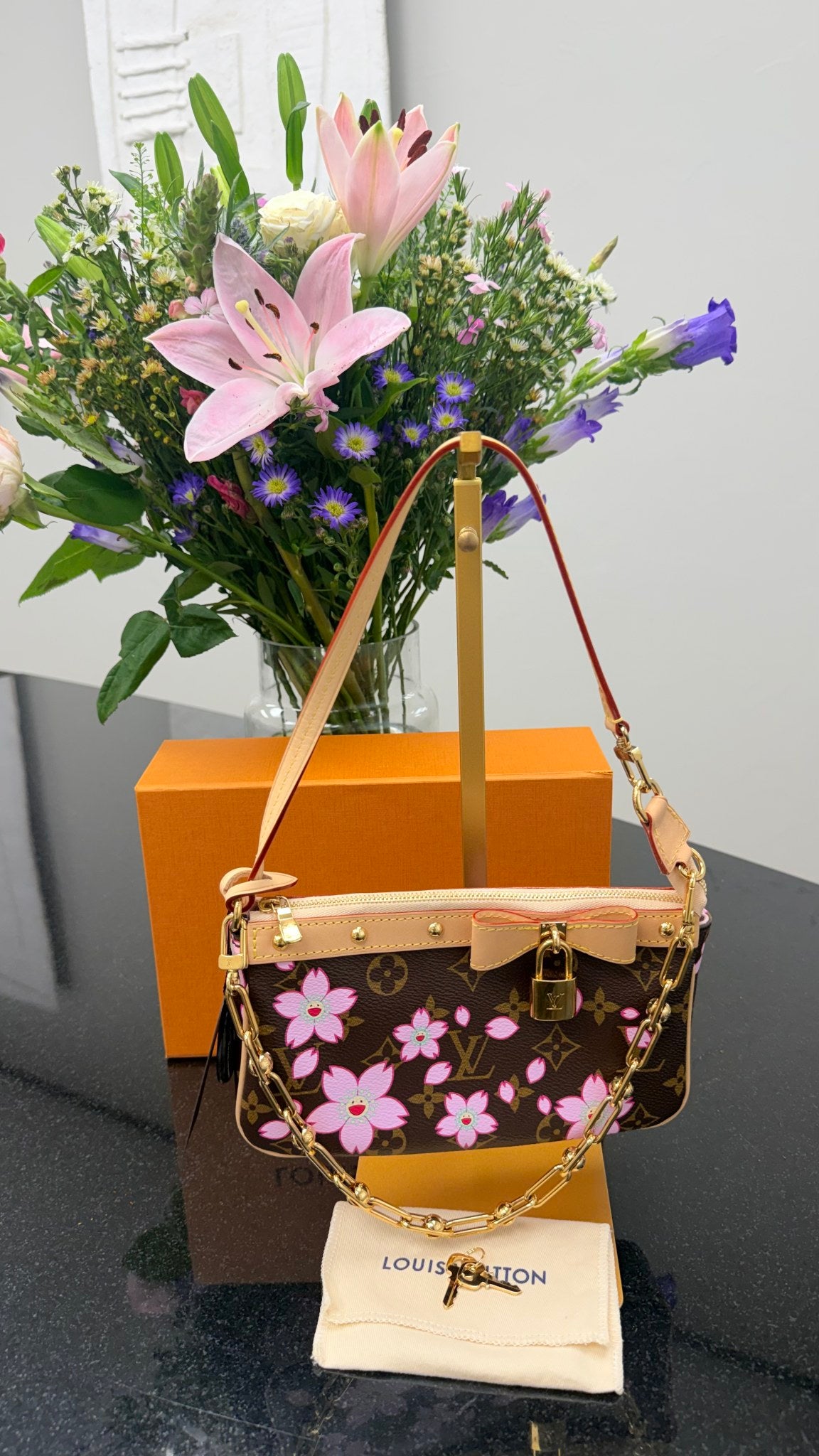 BRAND NEW - Louis Vuitton Monogram X Murakami Cherry Blossom Pochette Accessories Shoulder Bag