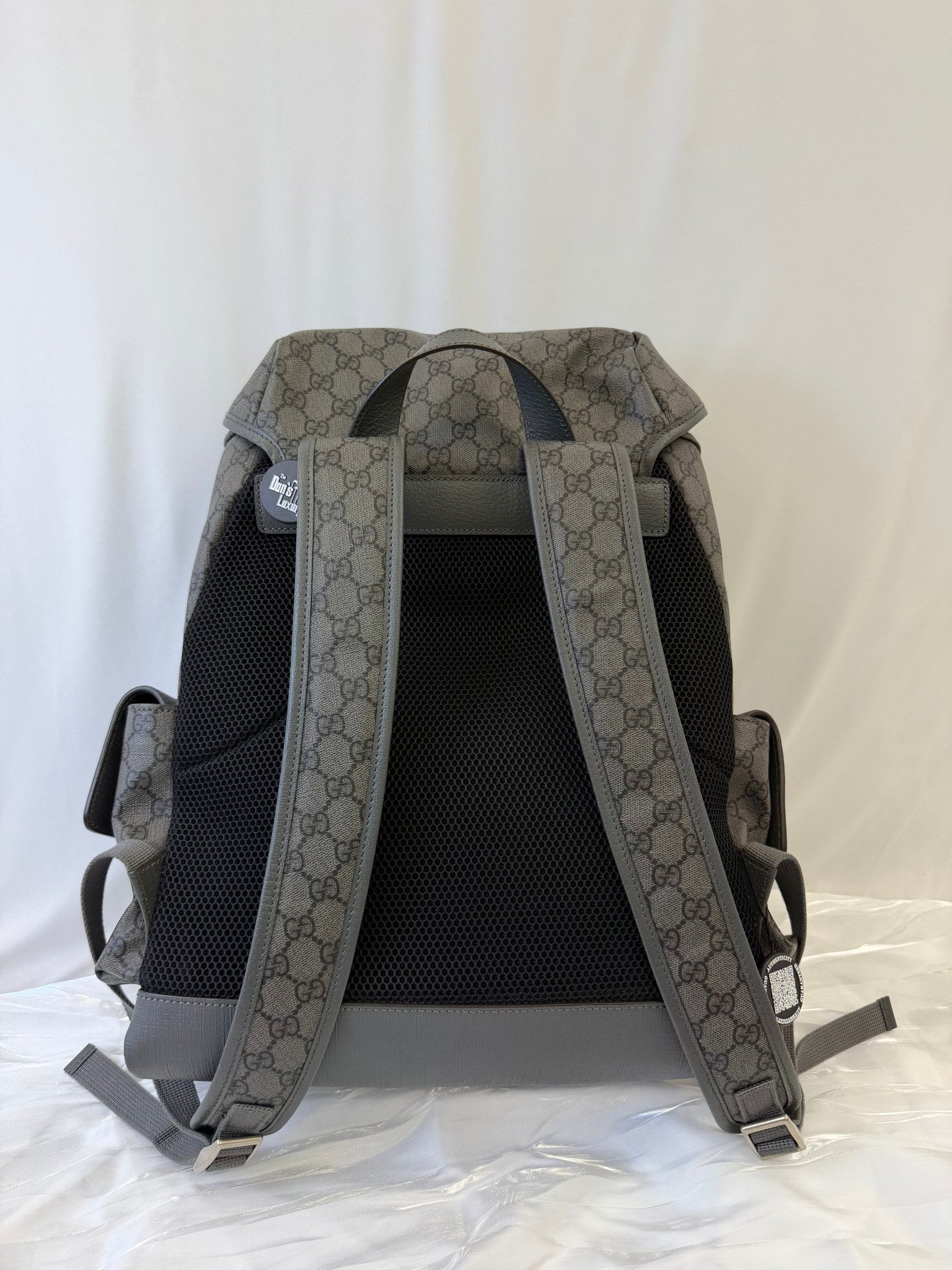 Gucci Gray Coated Canvas Ophidia Backpack