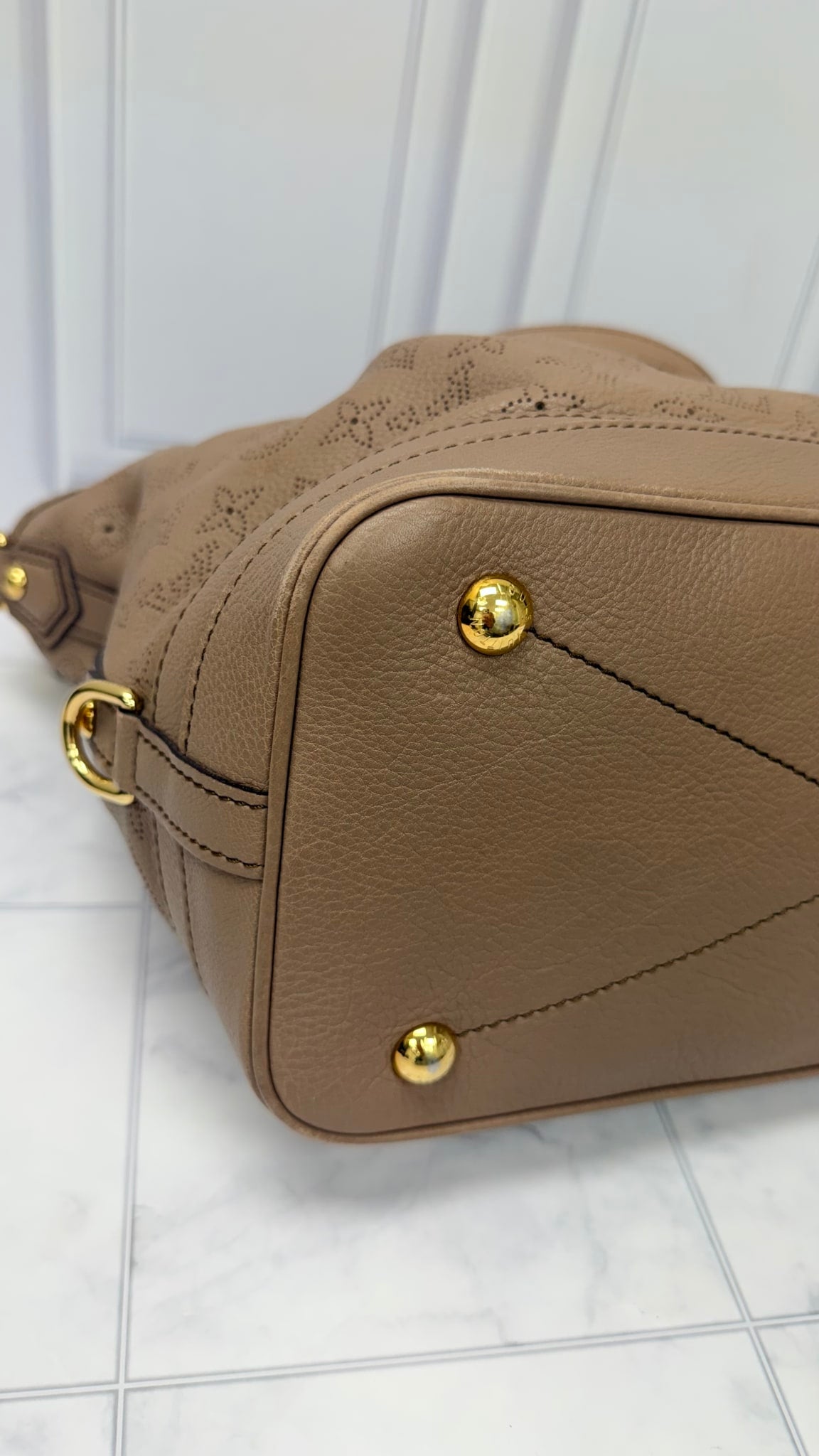 Louis Vuitton Beige Monogram Perforated Leather Mahina Stellar PM Bag
