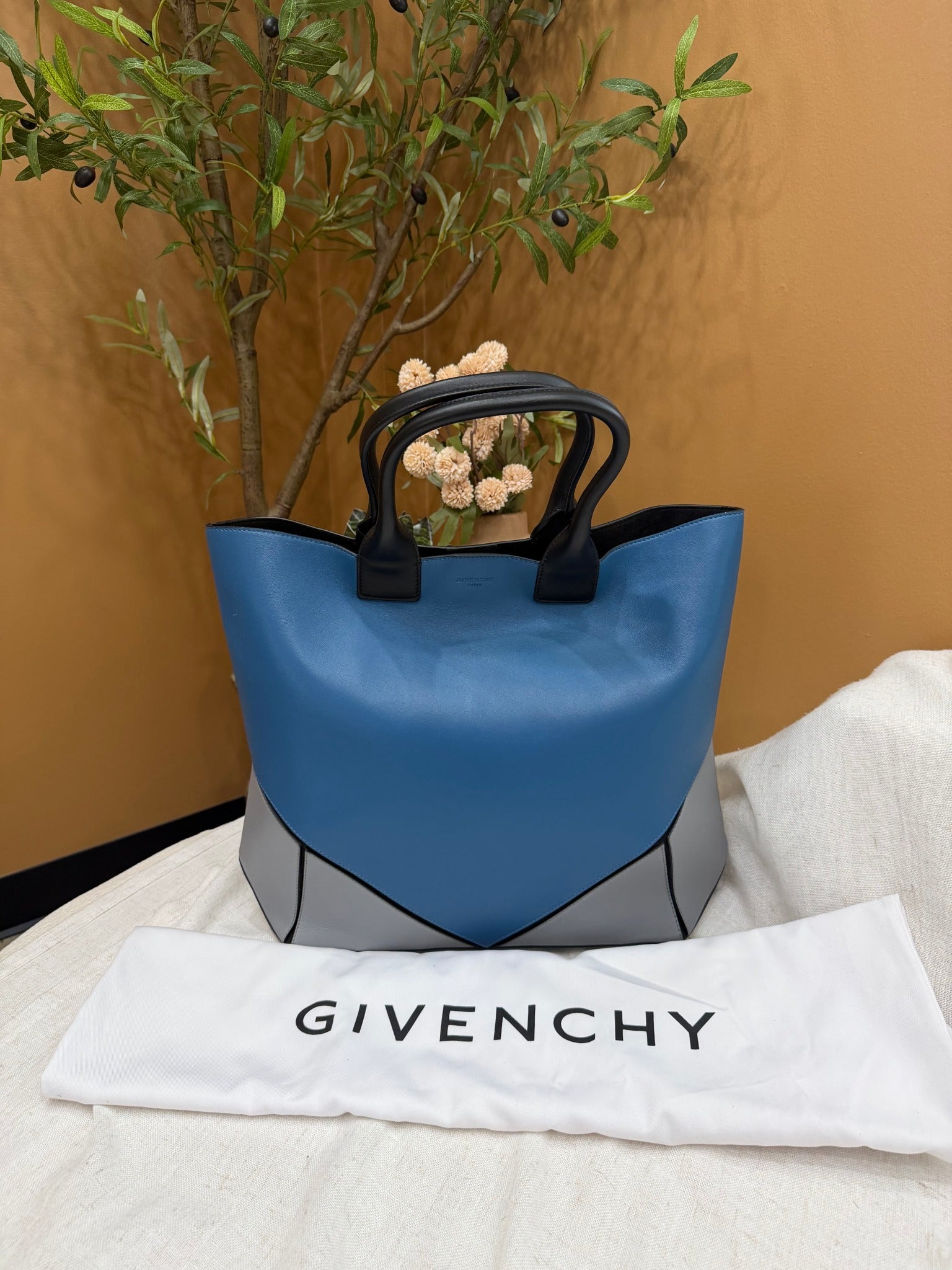 Givenchy Blue Easy Leather Tote Bag