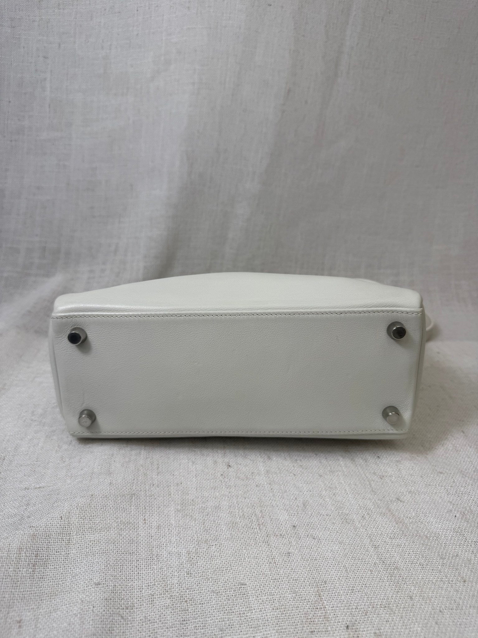 Hermes White Swift Leather Kelly 25 Hand Bag