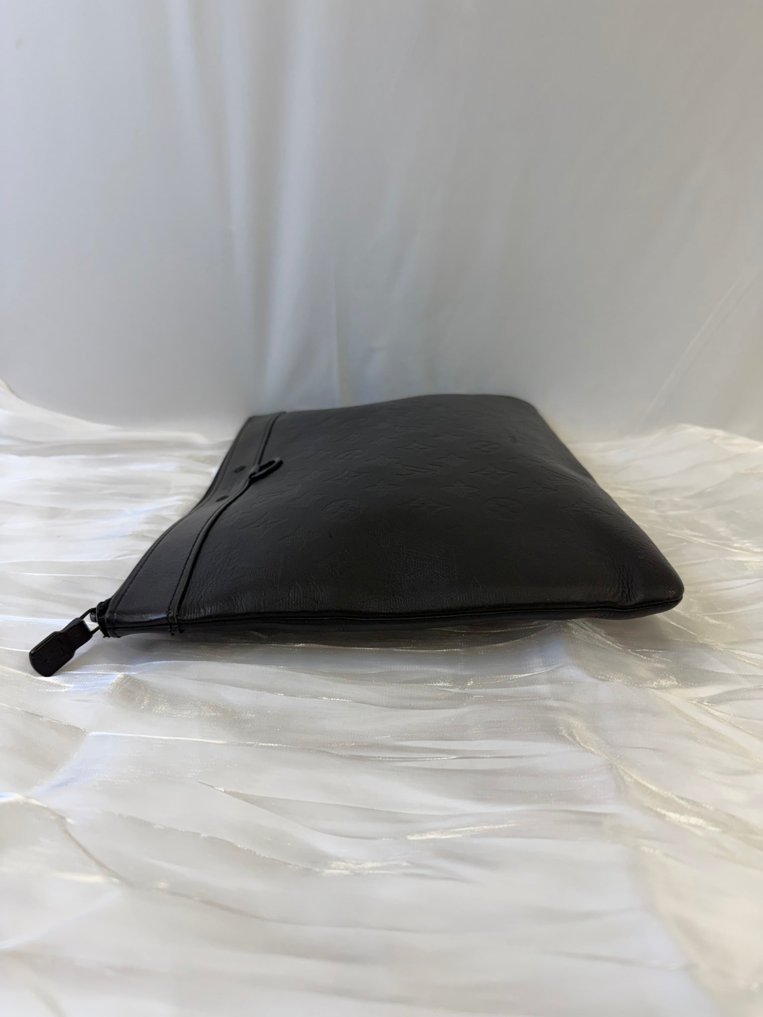 Louis Vuitton Black Leather Monogram Shadow Pochette