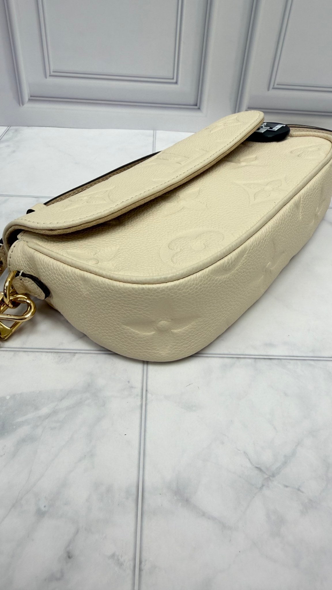 Louis Vuitton Cream Empreinte Ivy Wallet on a Chain