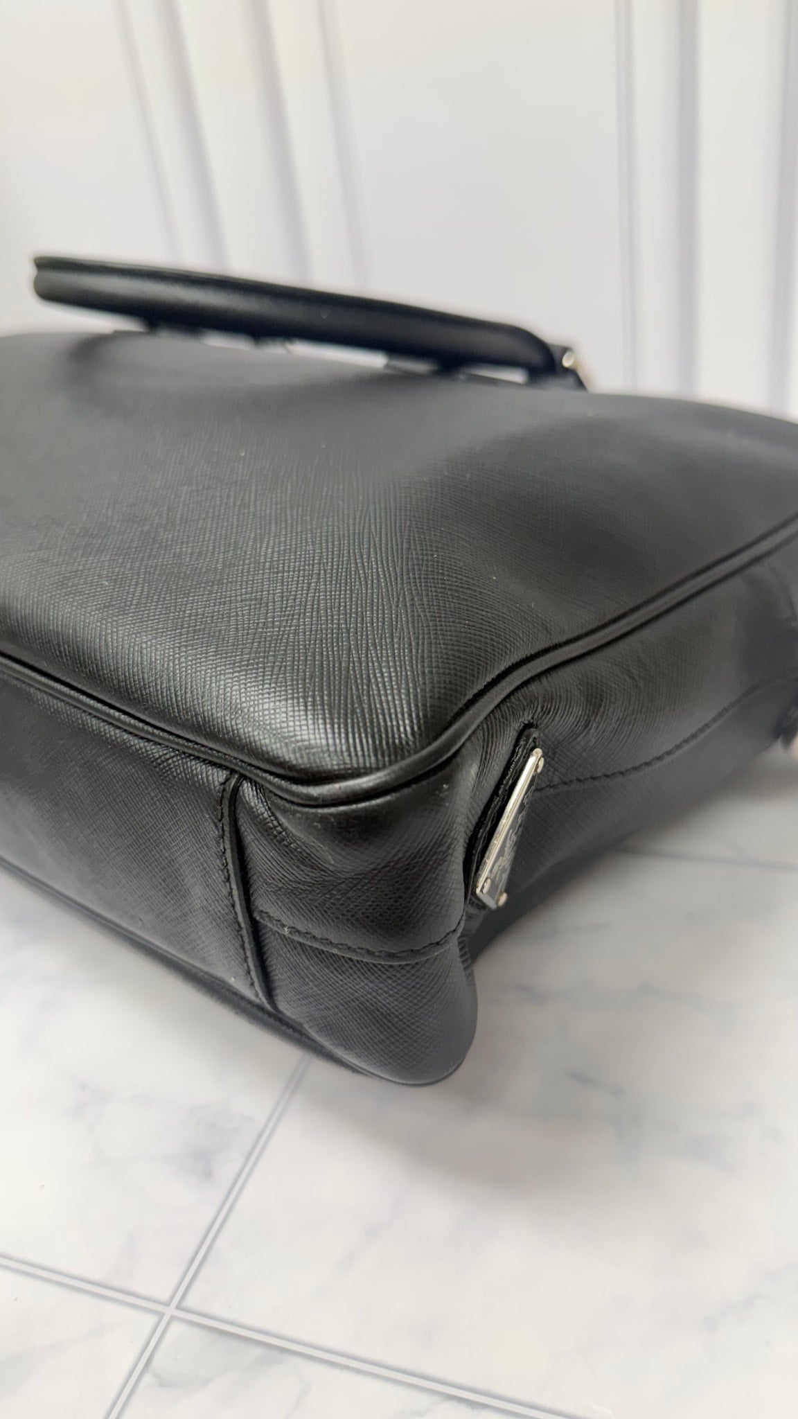 Prada Black Saffiano Leather Briefcase