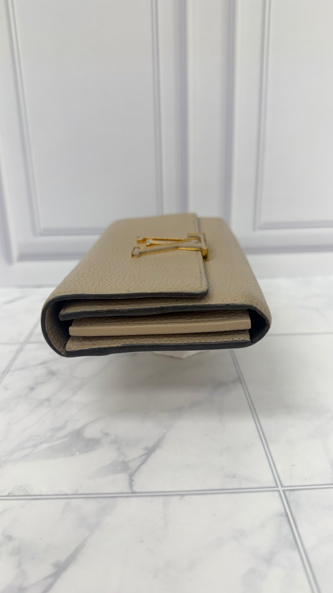Louis Vuitton Taupe Taurillon Leather Capucines Long Wallet