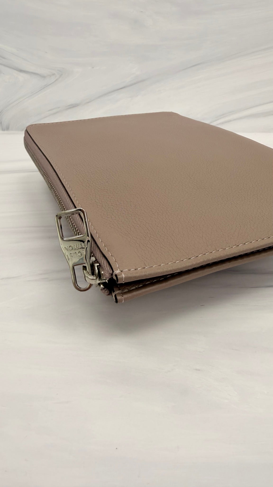 BRAND NEW - Louis Vuitton Taupe Taurillon Leather Pochette Jour PM Clutch