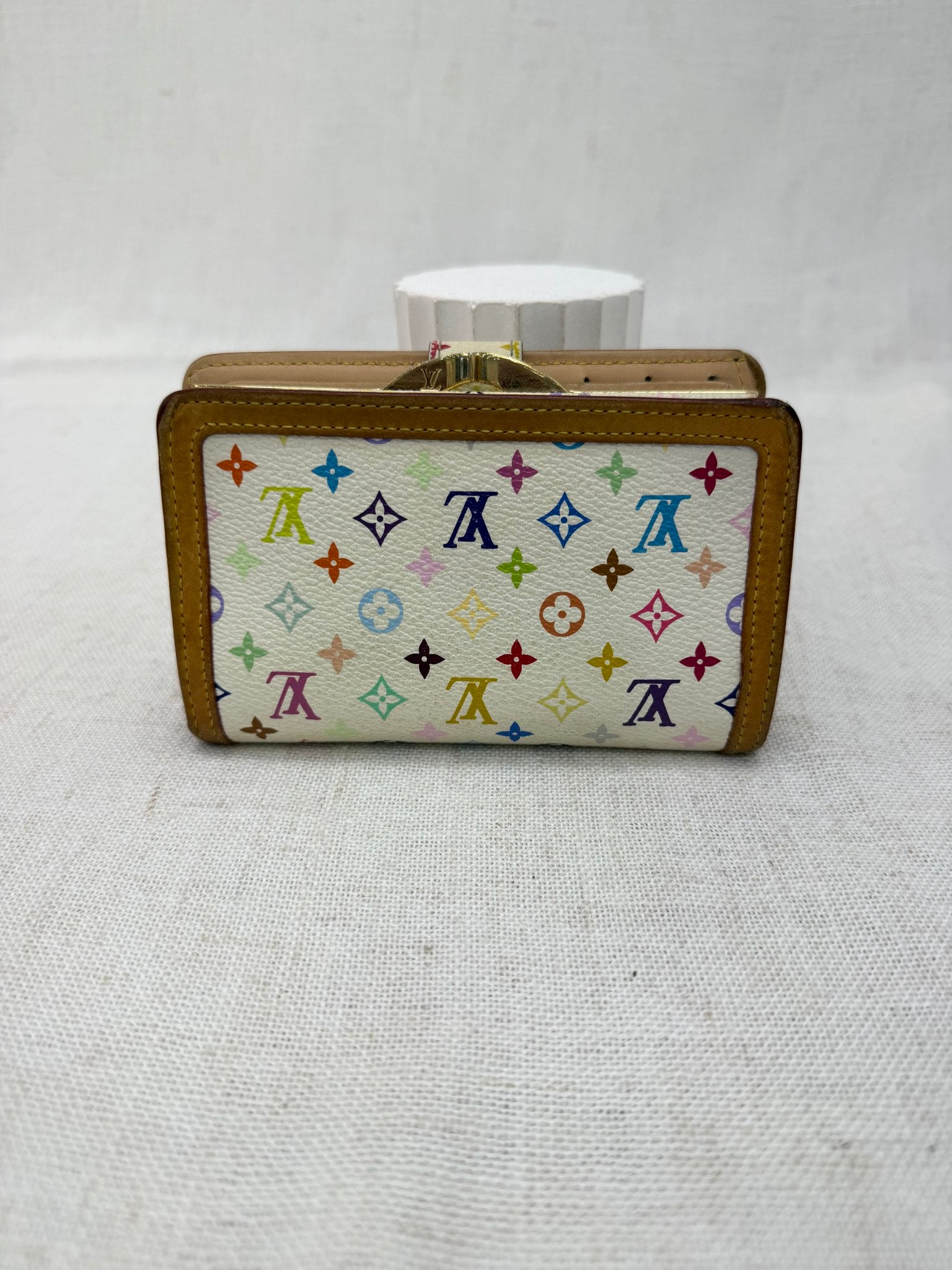 Louis Vuitton White Multicolor Monogram French Wallet