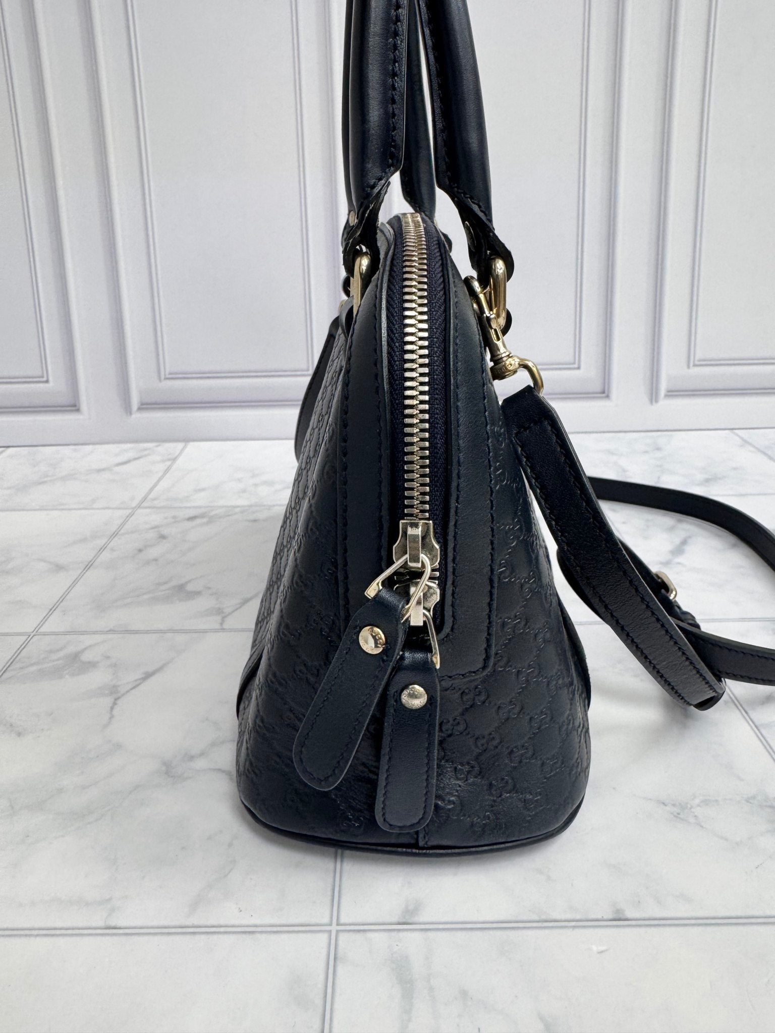 Gucci Dark Navy Microguccissima Leather Mini Dome 2Way Bag