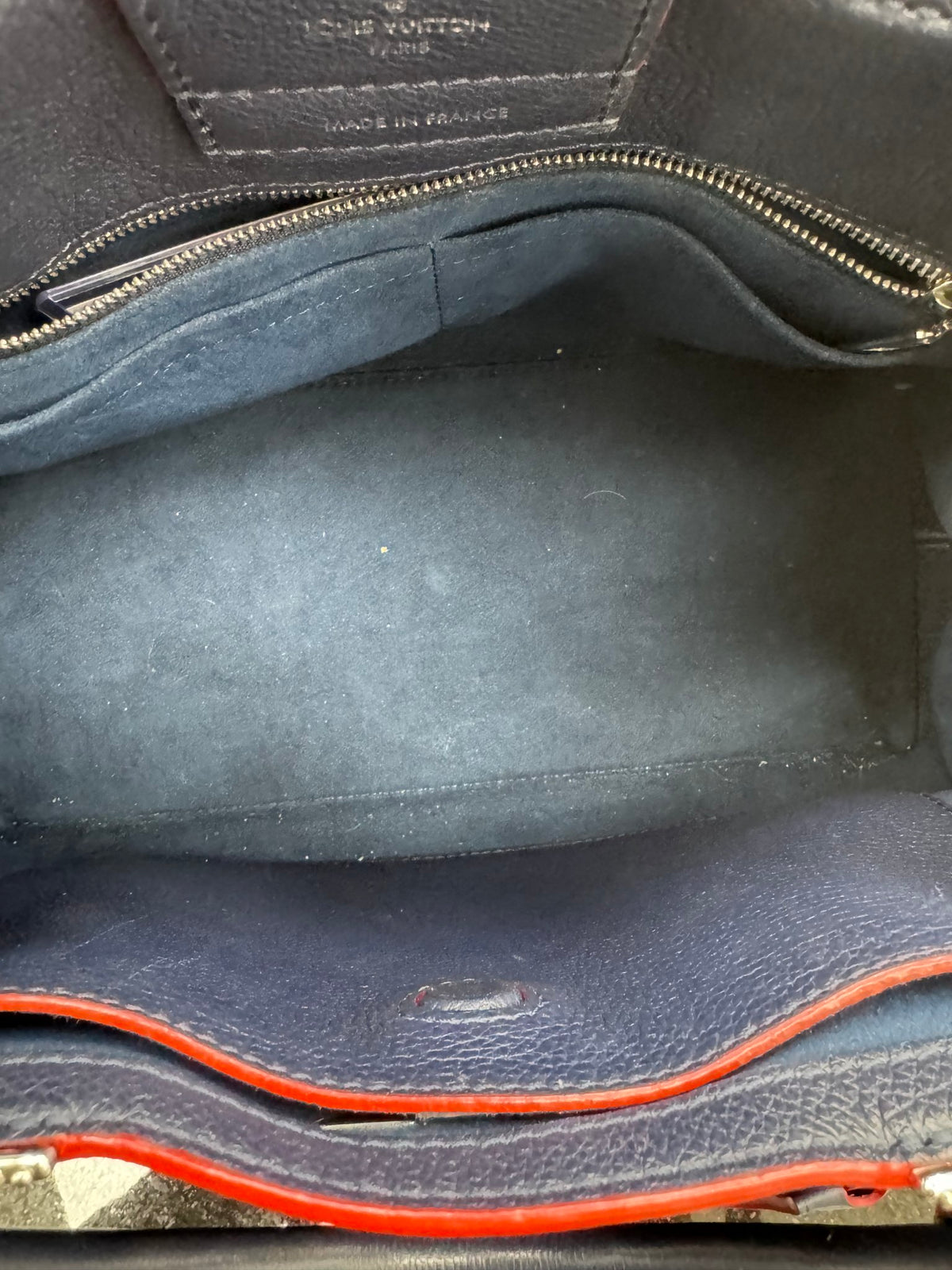 Louis Vuitton Blue Grained Leather Lockme Day Bag