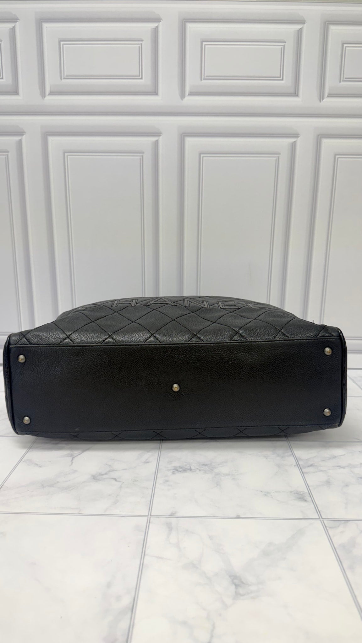 Chanel Black Caviar Leather Bowler Bag