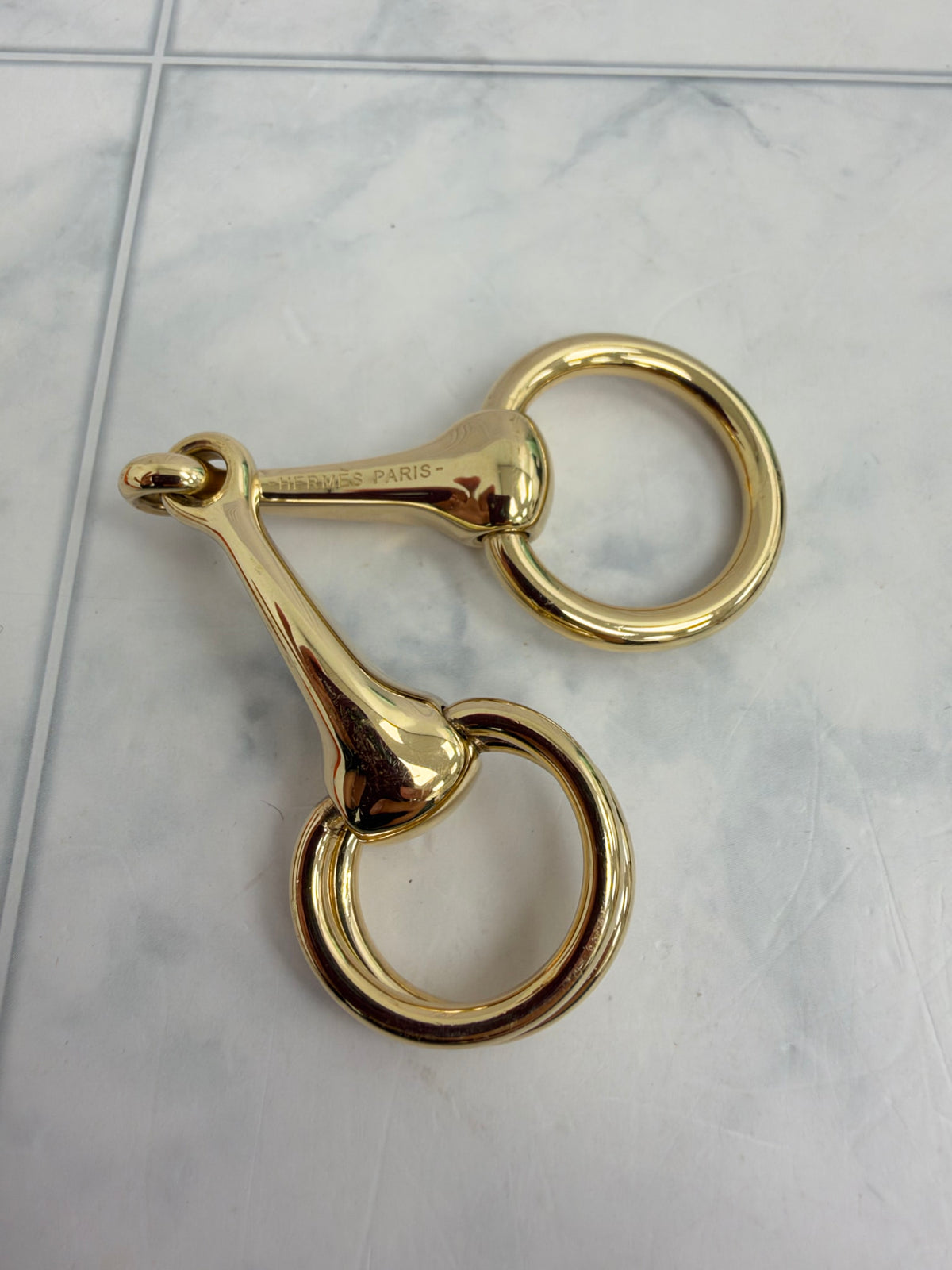 Hermes Gold Tone Mors Scarf Ring