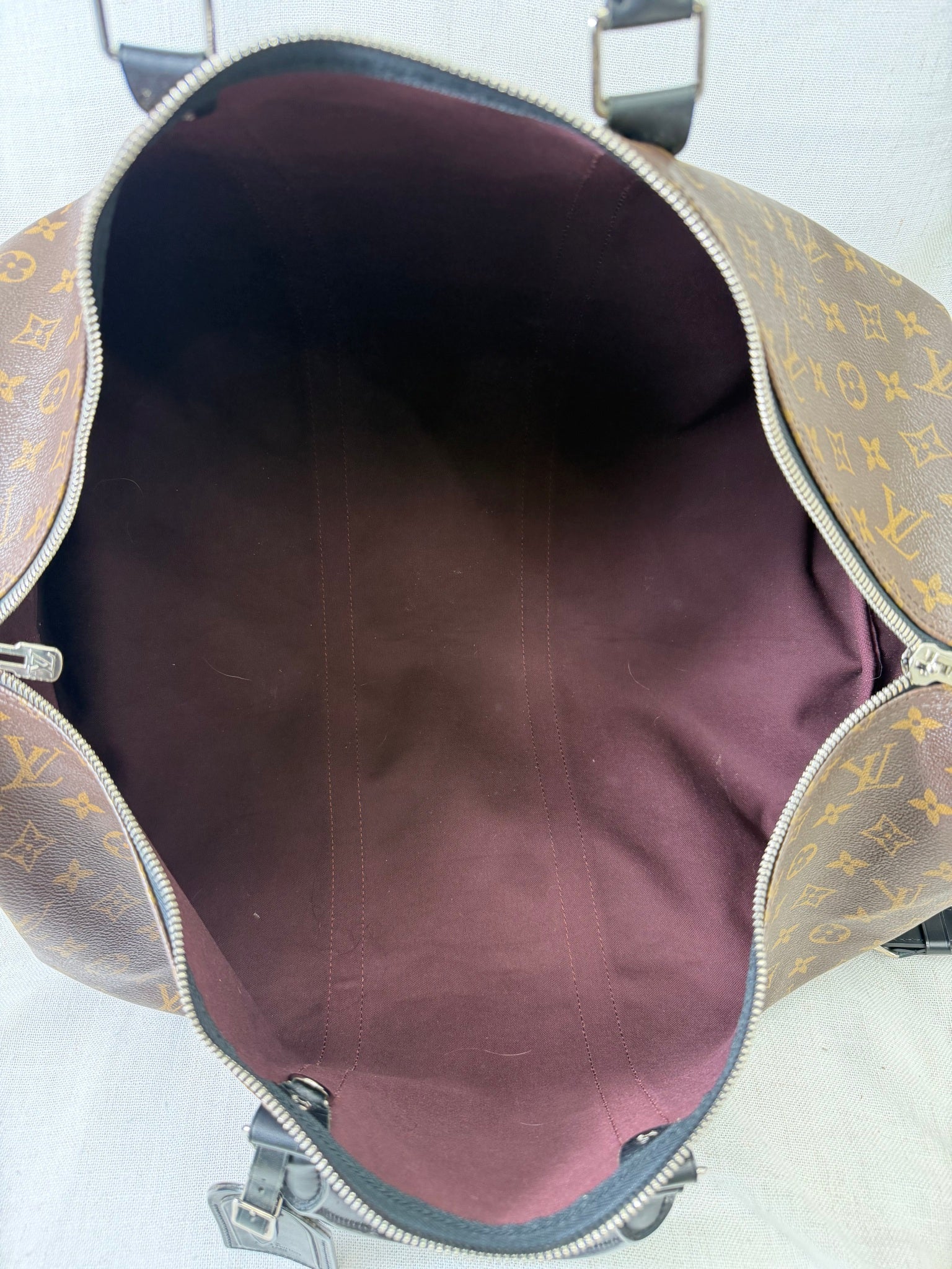 Louis Vuitton Monogram Macassar Keepall Bandouliere 55 Duffle Bag