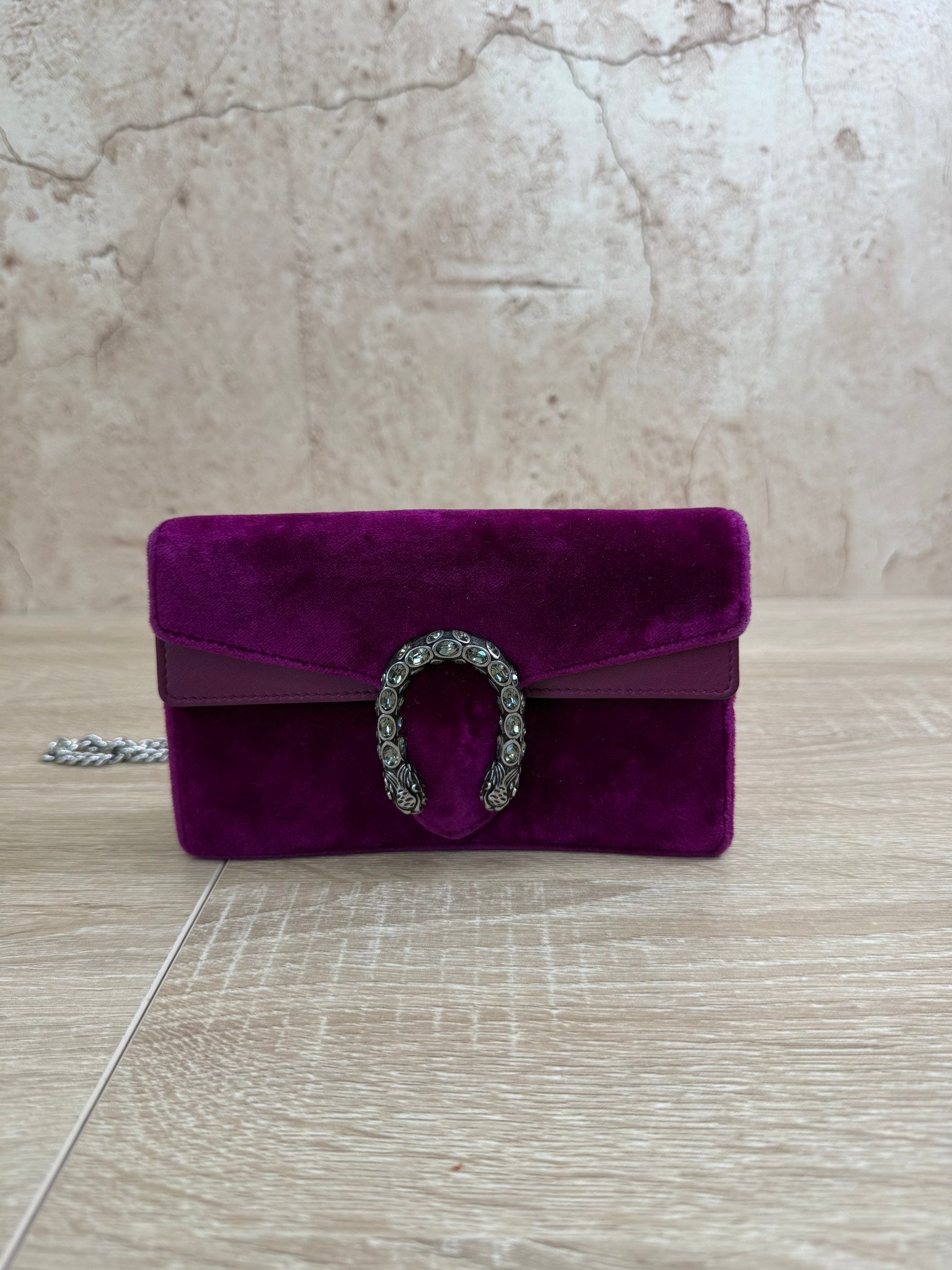 Gucci Purple Velvet Super Mini Dionysus Crossbody