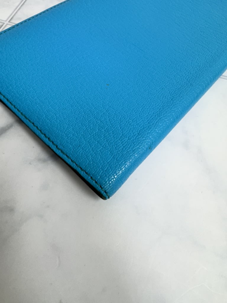 Hermes Blue Leather Passport Cover
